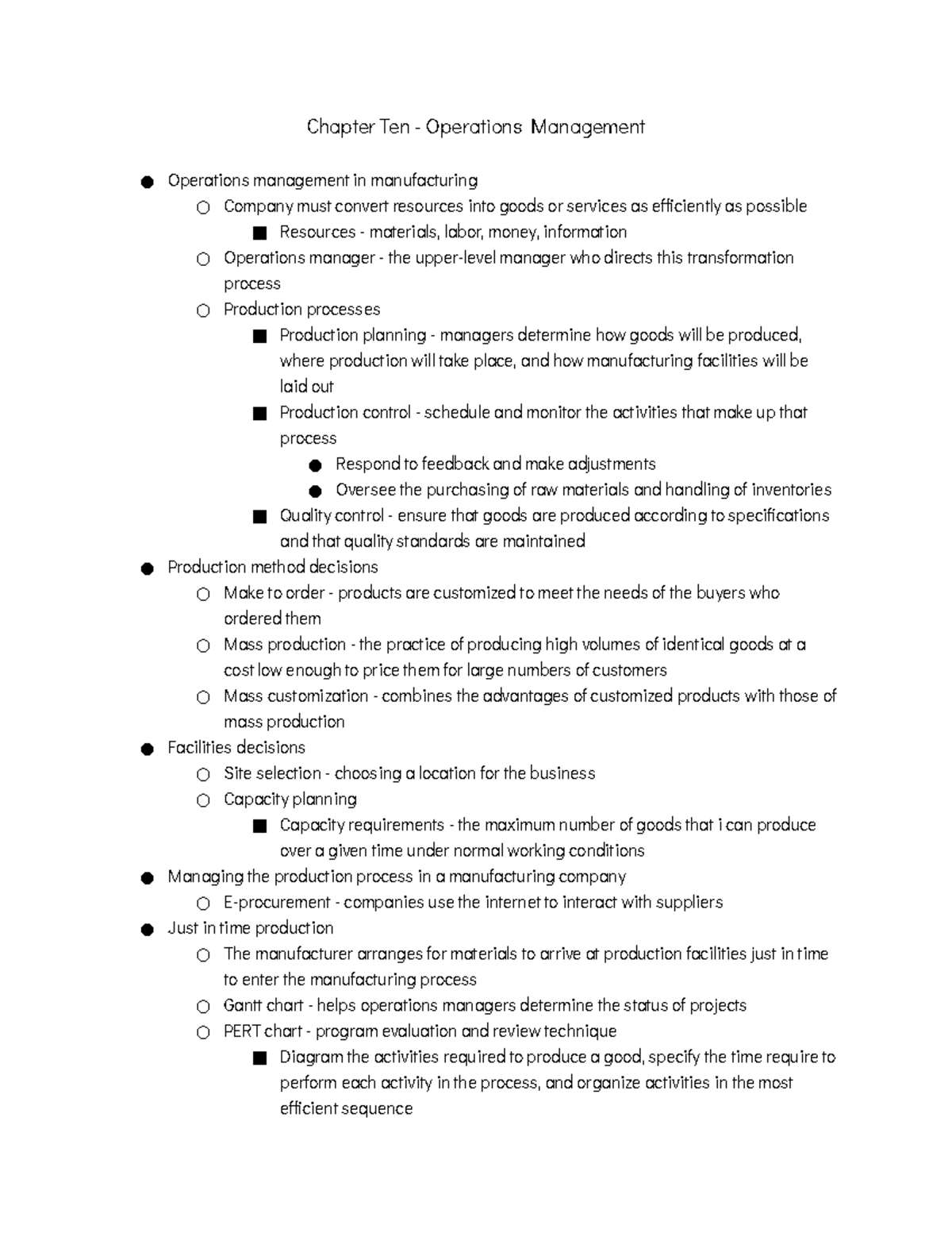 chapter-ten-operations-management-chapter-ten-operations-management