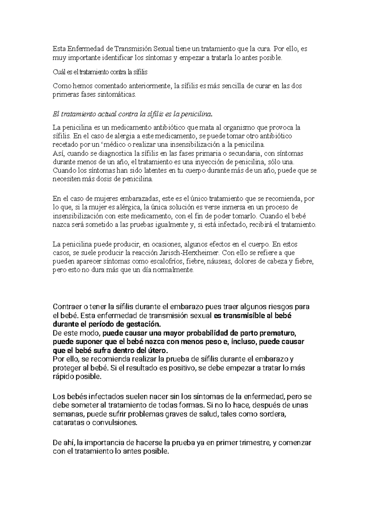 Tratamiento DE Sifilis - Esta Enfermedad de Transmisión Sexual tiene un ...