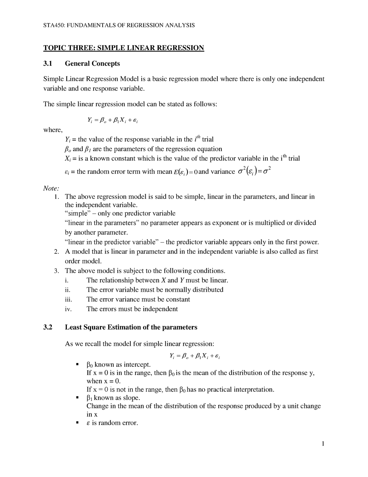 Topic 3 - Simple Linear Regression - TOPIC THREE: SIMPLE LINEAR ...