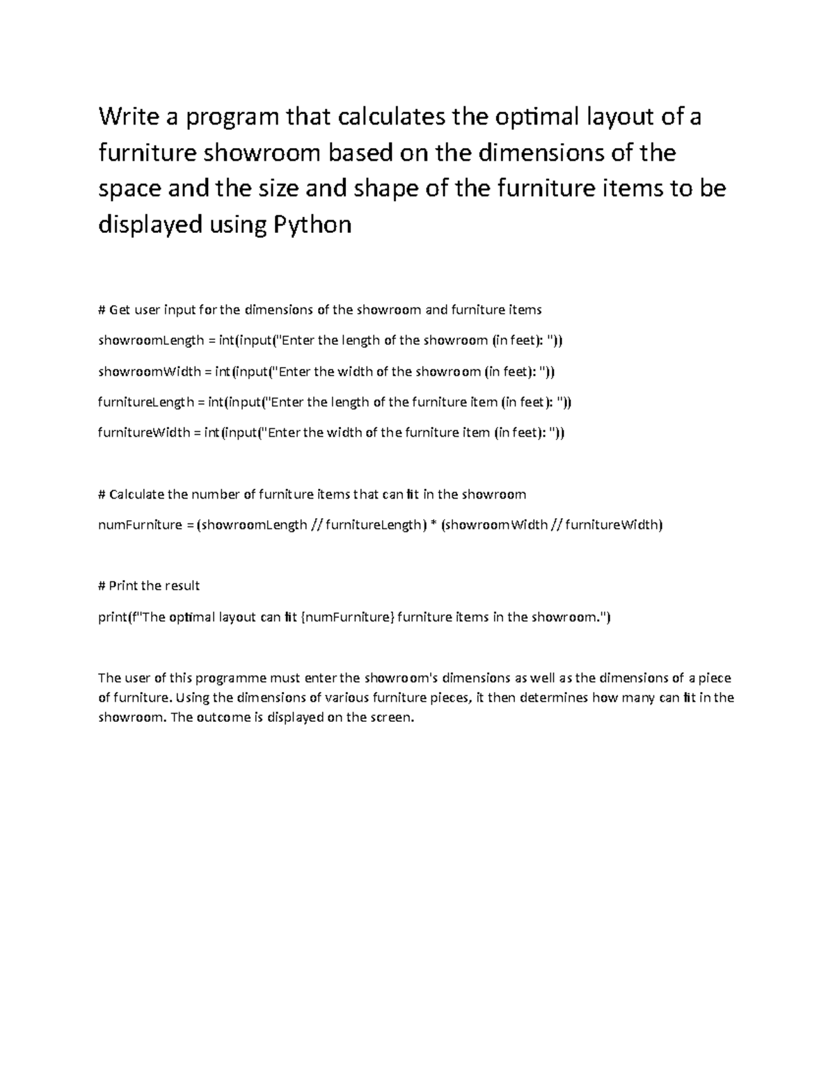 Comp6024-optimal layout-Python - Write a program that calculates the ...