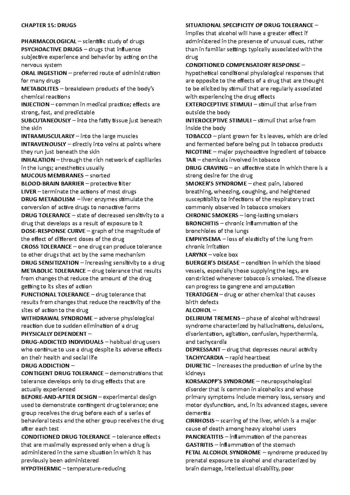 Chapter 15 - CHAPTER 15: DRUGS PHARMACOLOGICAL – Scientific Study Of ...