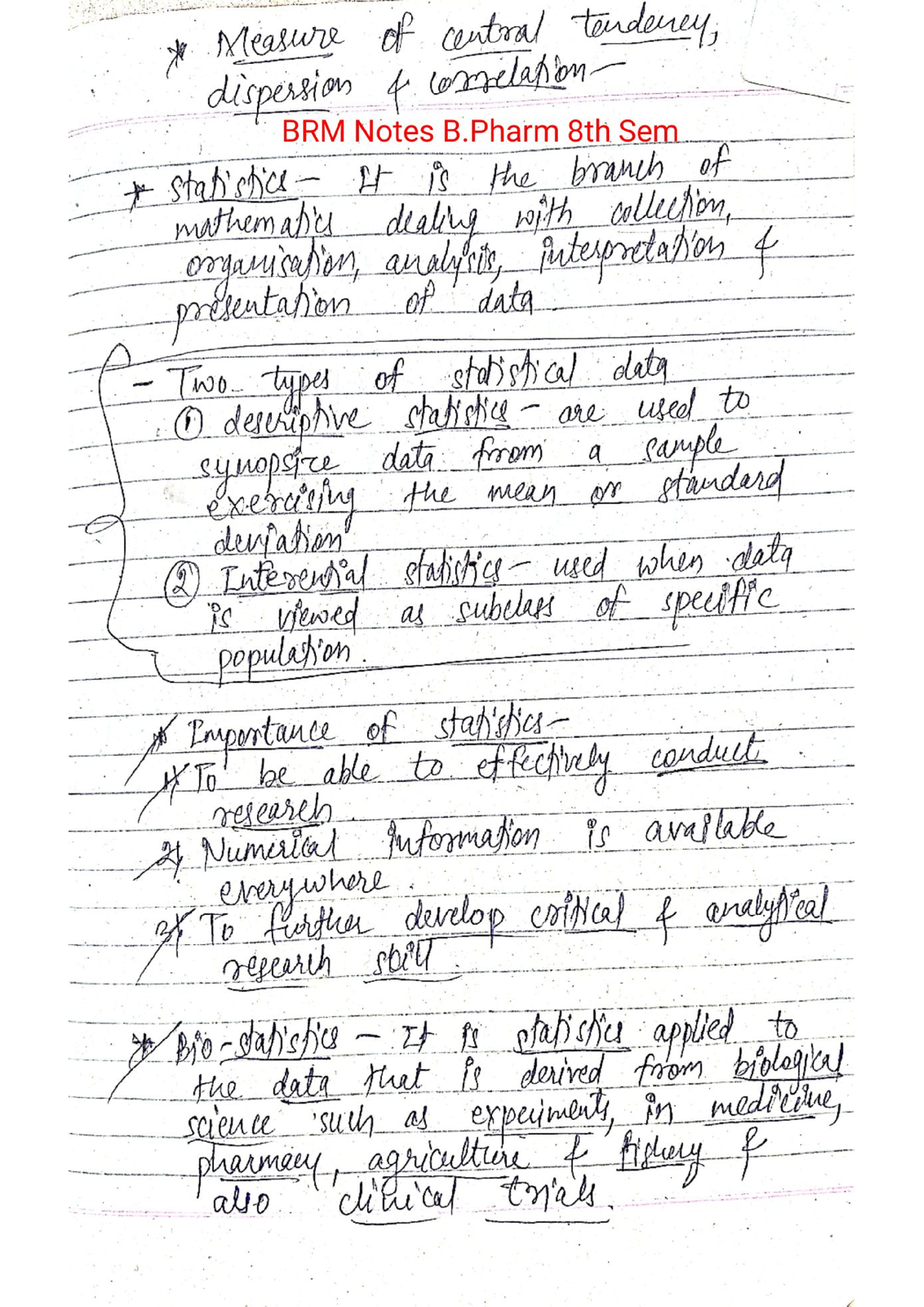 Handwritten BRM All Units Notes - Research Methodology - B.B.I. - Studocu