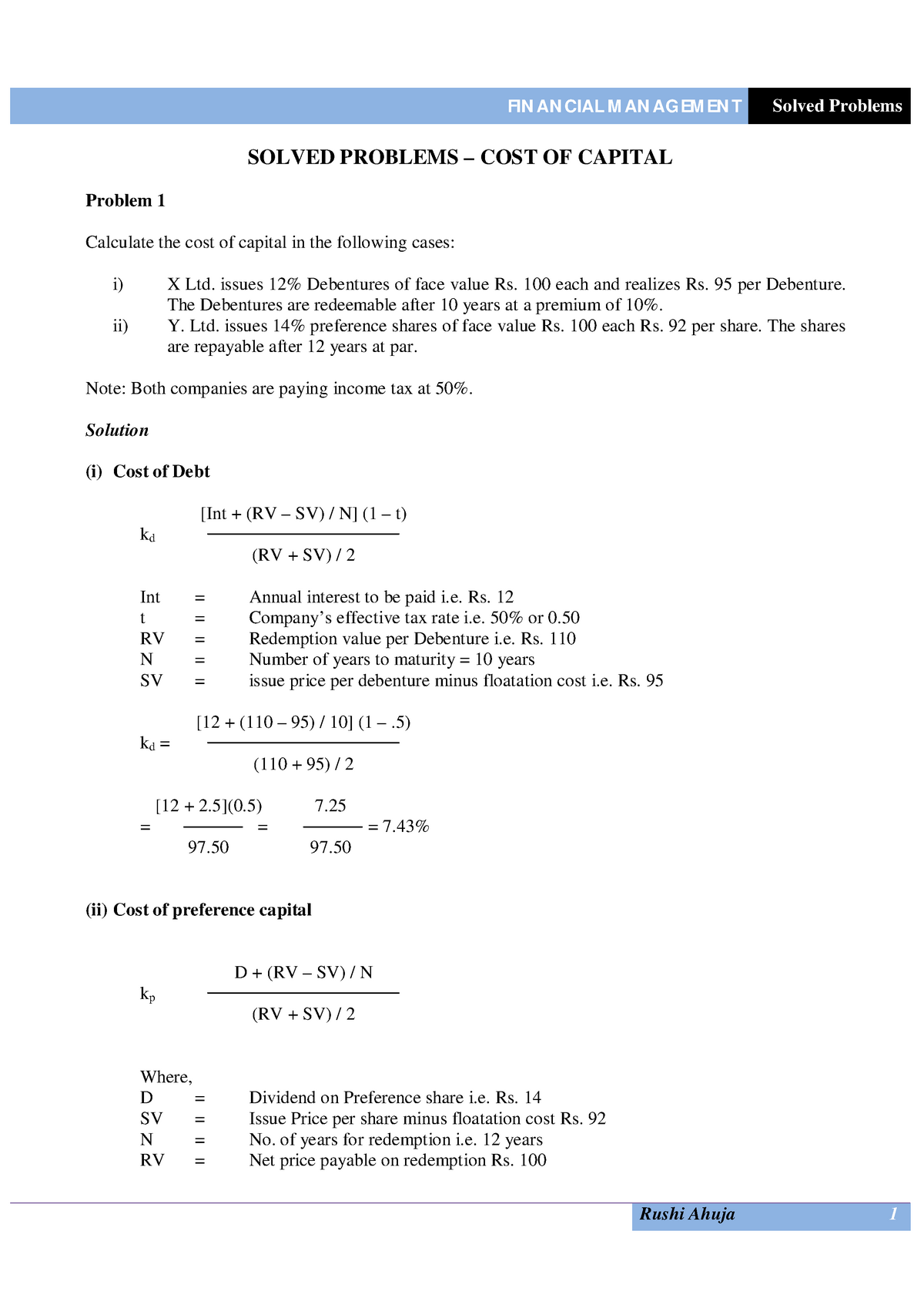 cost-of-capital-solved-problems-compress-rushi-ahuja-1-solved