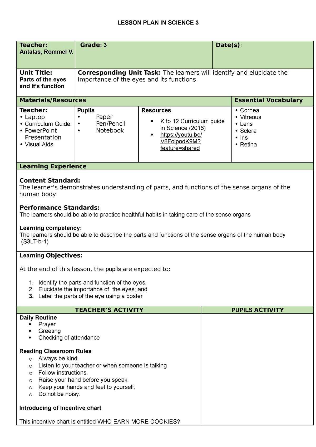 Lesson Plan 7es - LESSON PLAN IN SCIENCE 3 Teacher: Antalas, Rommel V ...