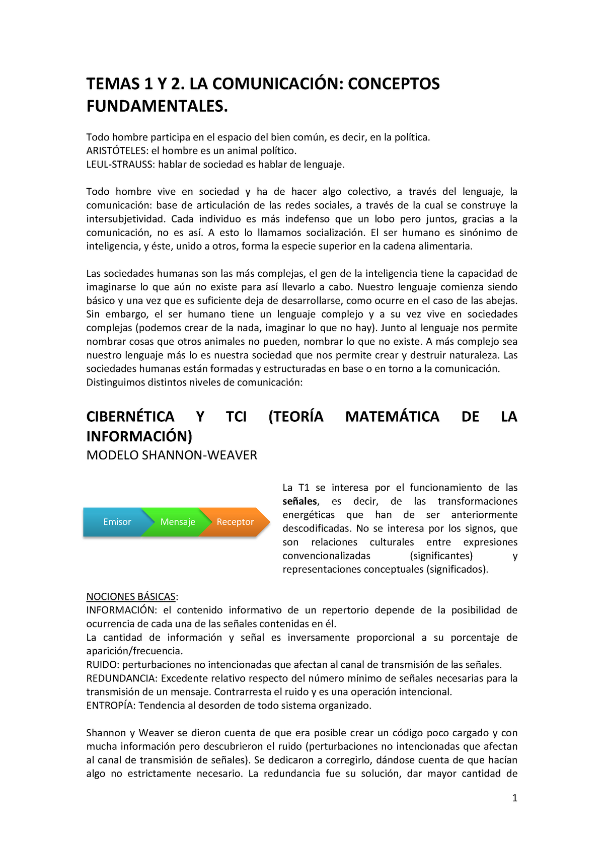 Apuntes De Clase, Temas 1-5 - TEMAS 1 Y 2. LA CONCEPTOS FUNDAMENTALES ...