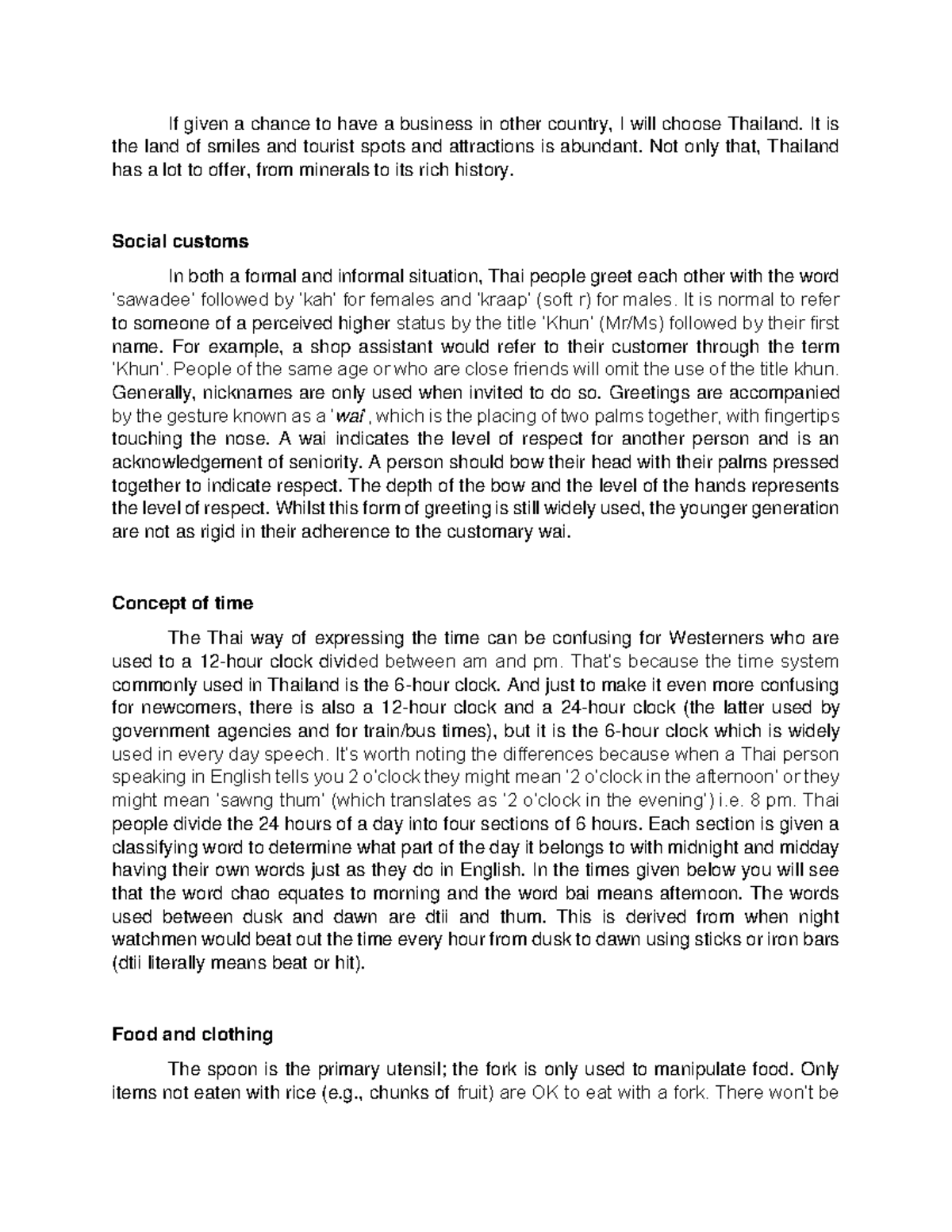IBT Term Paper - If given a chance to have a business in other country ...