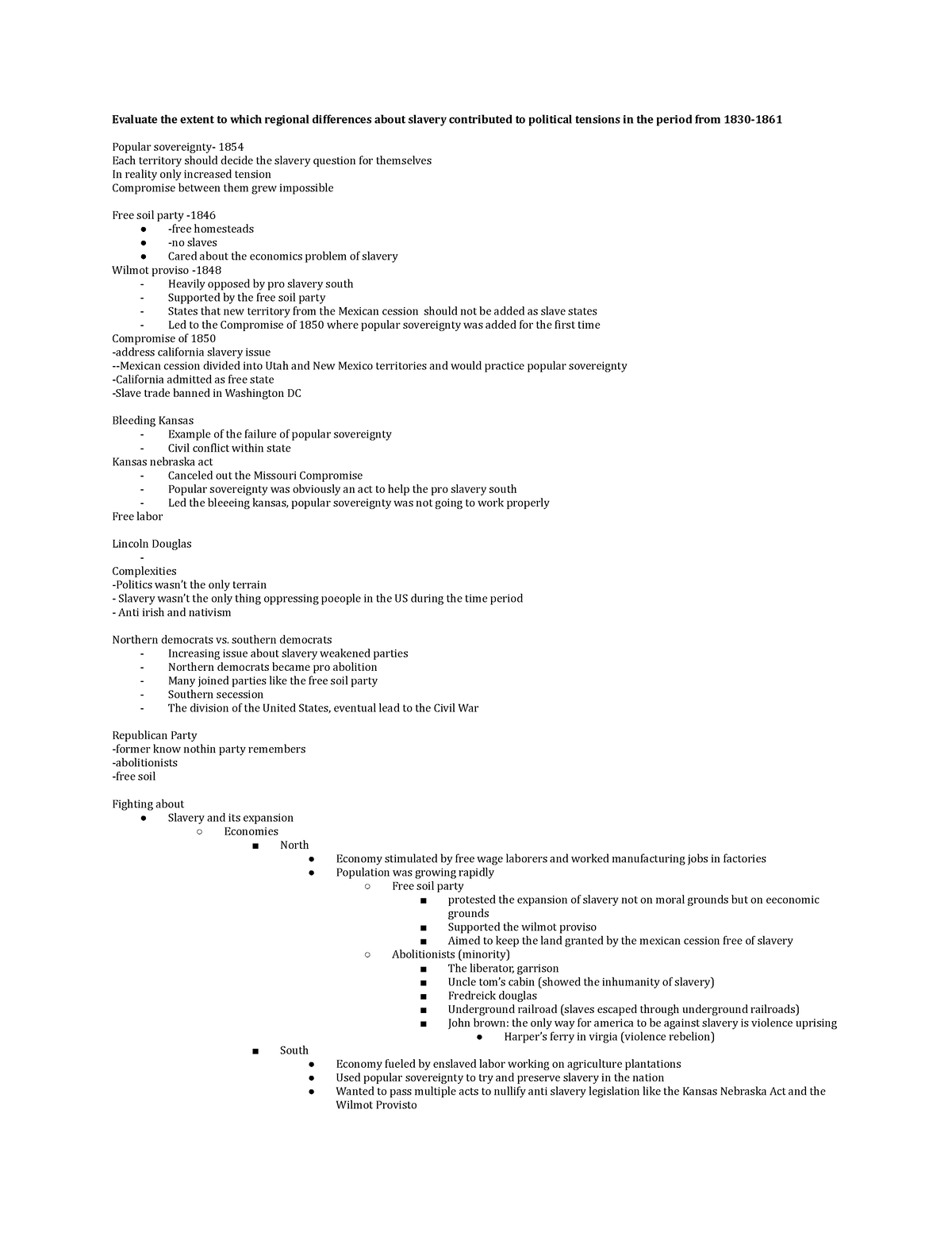 Apush DBQ 11 28 Google Docs Evaluate the extent to which regional