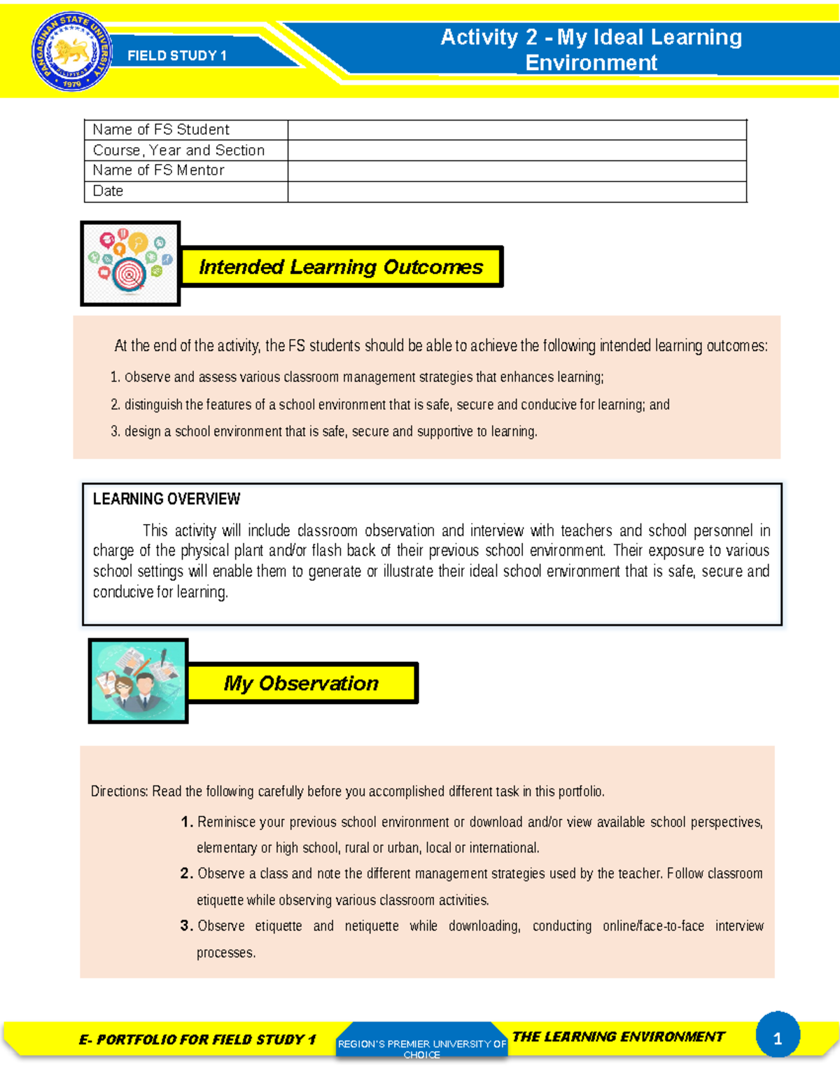 FS1-Activity-2 - FIELD STUDY ACTIVITY 2 - FIELD STUDY 1 E- PORTFOLIO ...