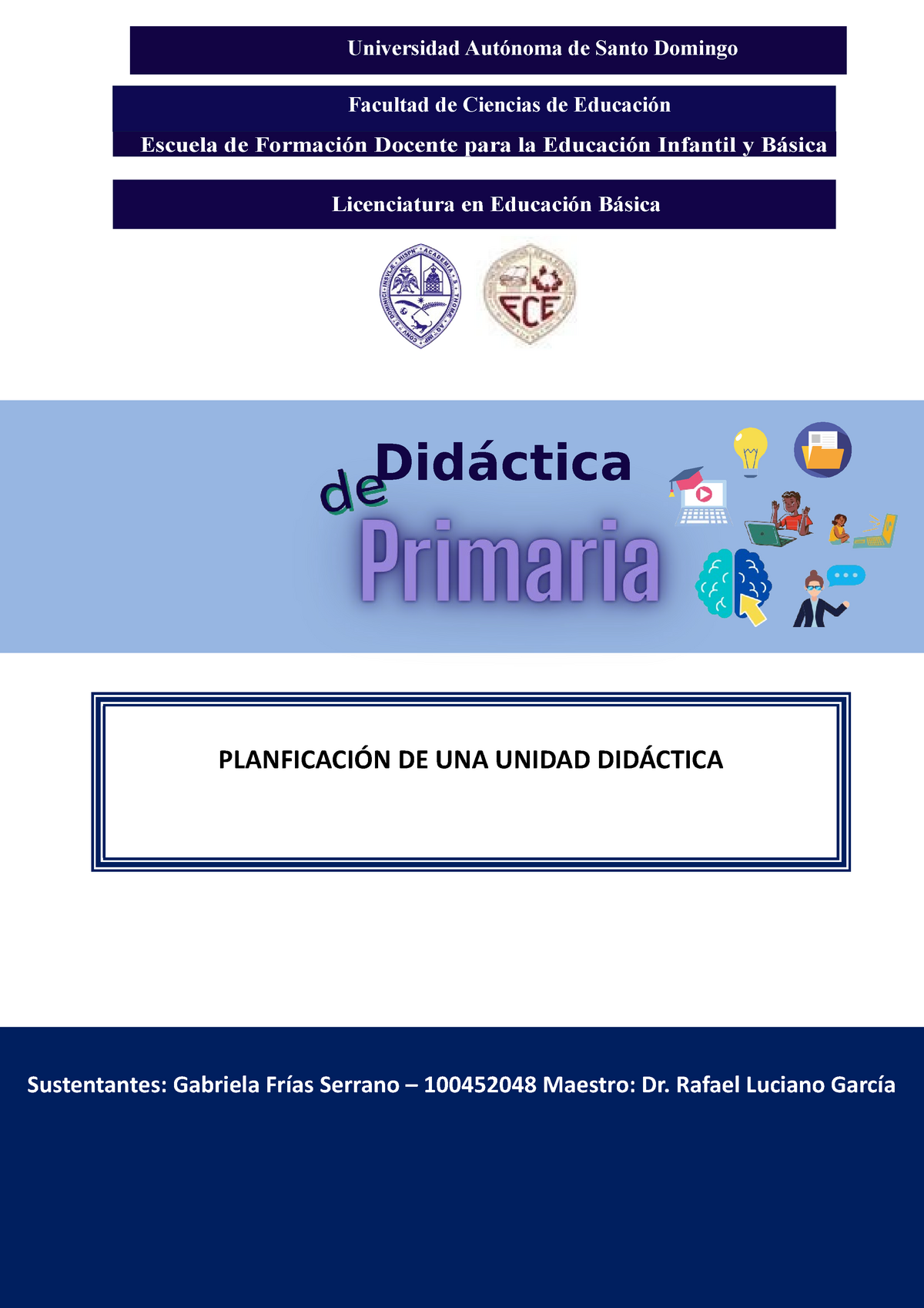 Planificación De Unidad De Aprendizaje 1 (1) - Didáctica PLANFICACIÓN ...