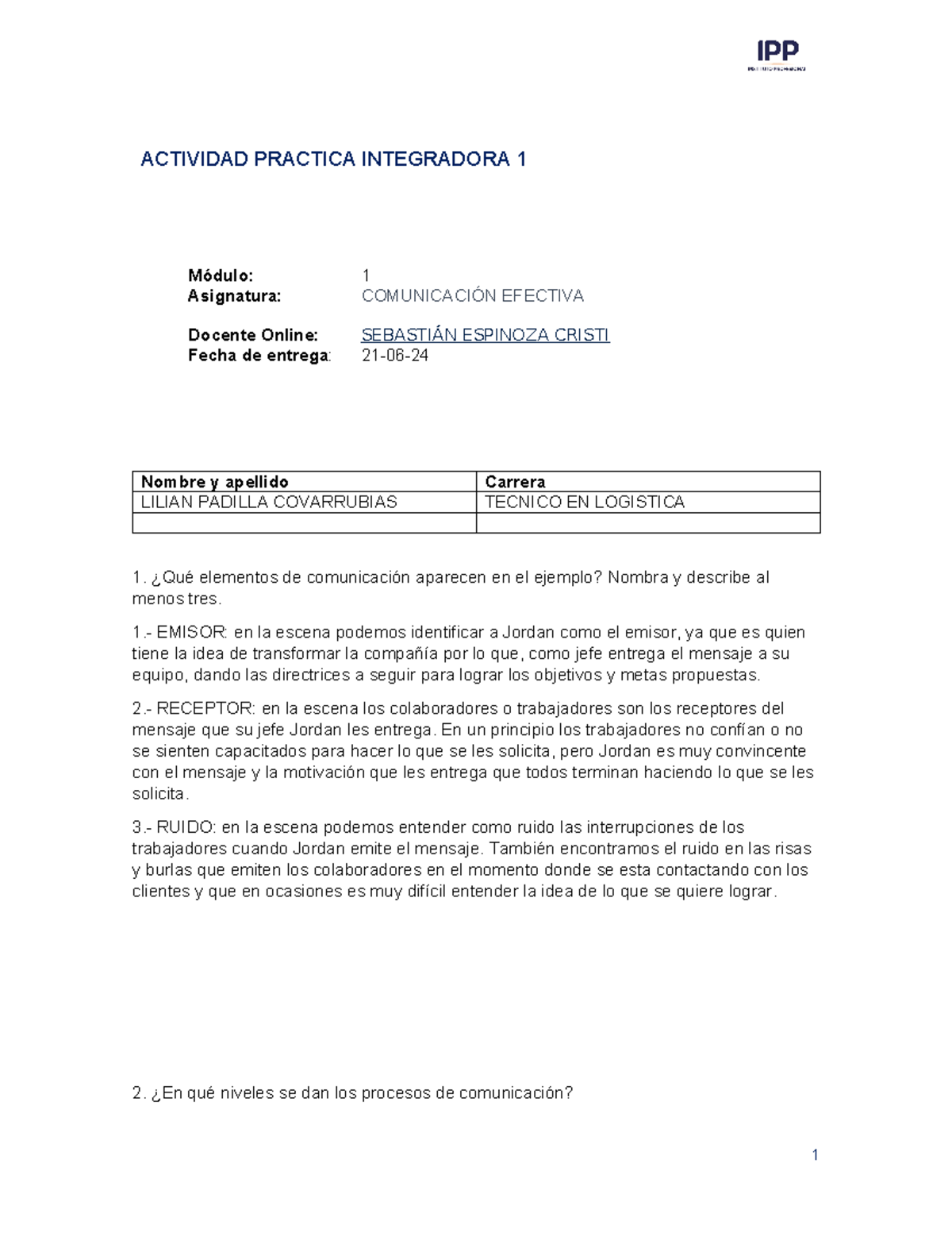 API Módulo 1 Comunicación Efectiva - ACTIVIDAD PRACTICA INTEGRADORA 1 ...