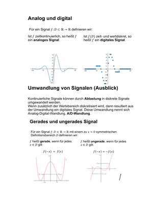 Klausur 2016, Fragen - Seite 1 ####### Analoge Signale und Systeme ...