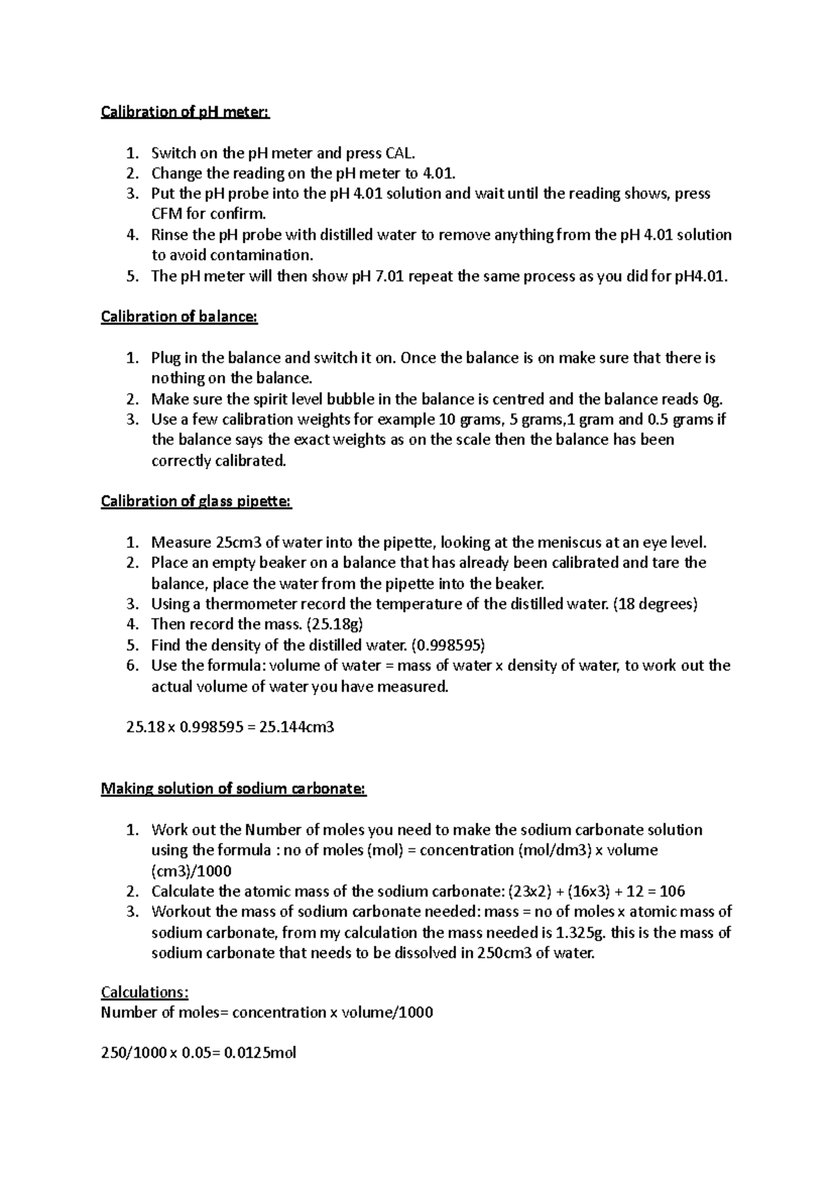 Unit 2 assignment 1 - Calibration of pH meter: Switch on the pH meter ...