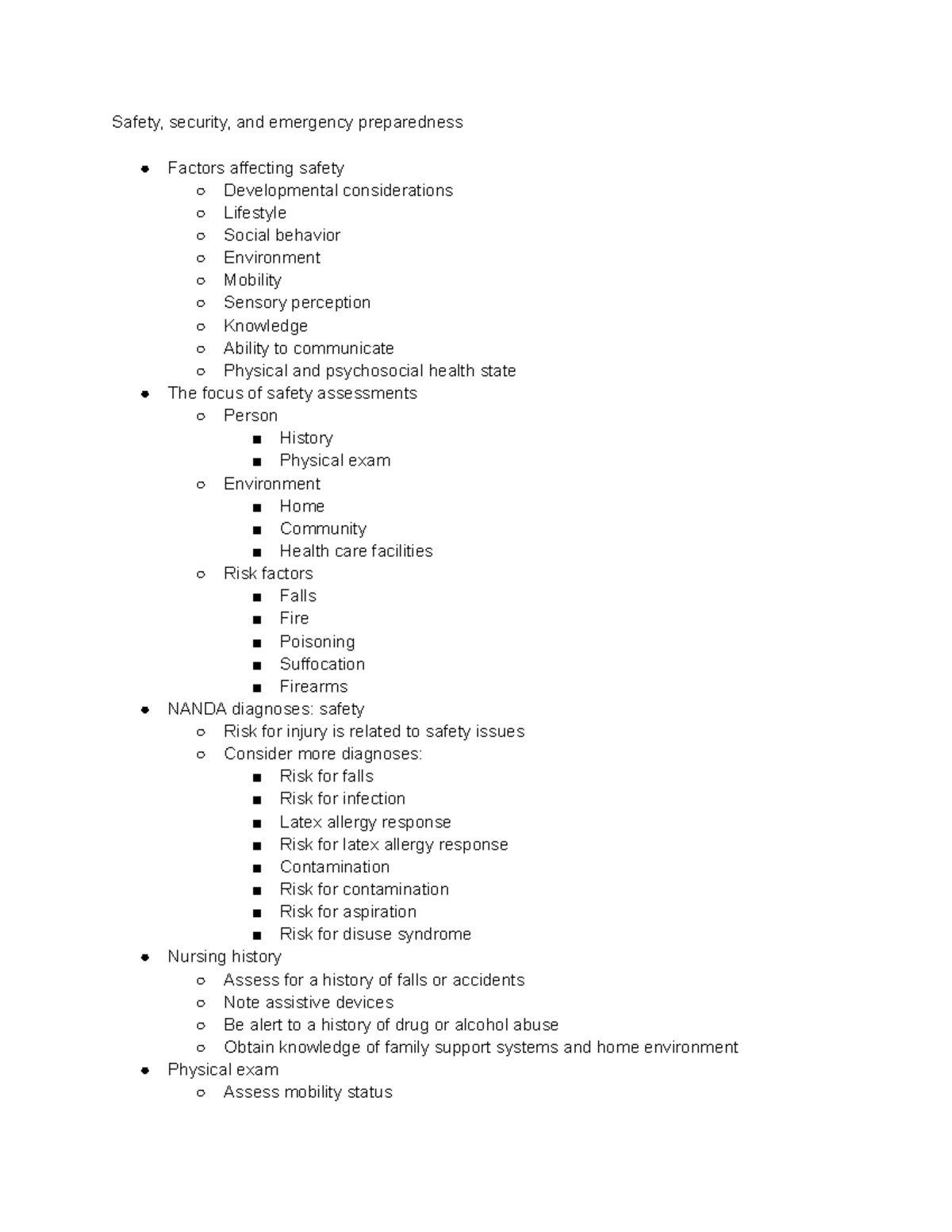 Safety, security, and emergency preparedness Studocu