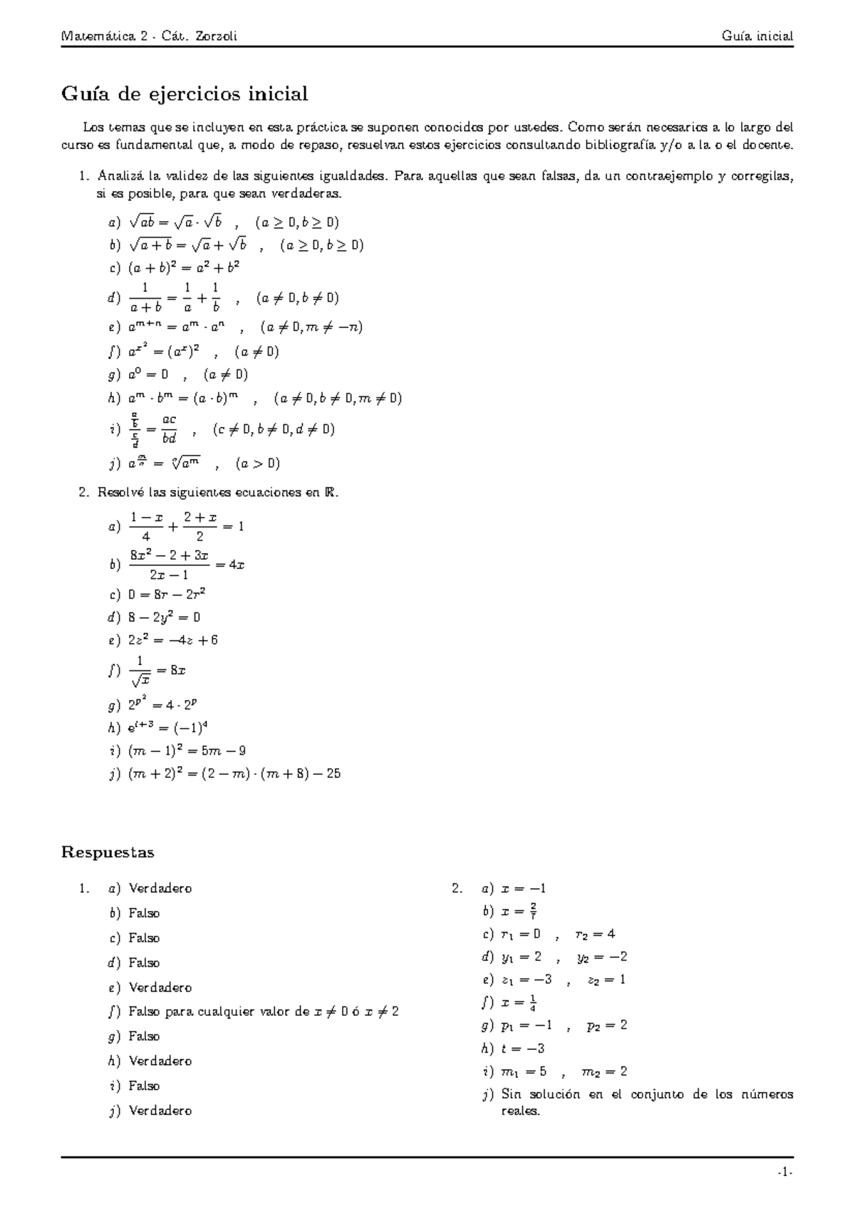 Guia Repaso Mate 2 - Practica - Matem ́atica 2 - C ́at. Zorzoli Gu ́ıa ...