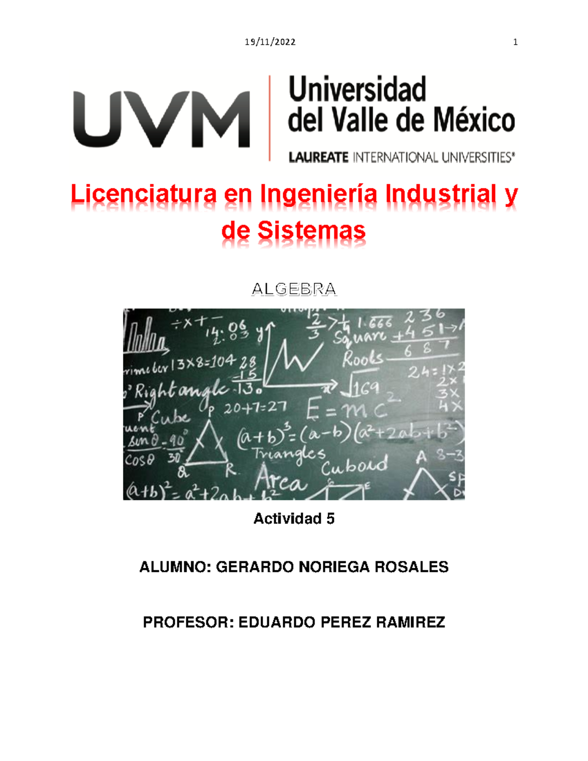 A5 GNR - materia de algebra de uvm - Licenciatura en Ingeniería ...