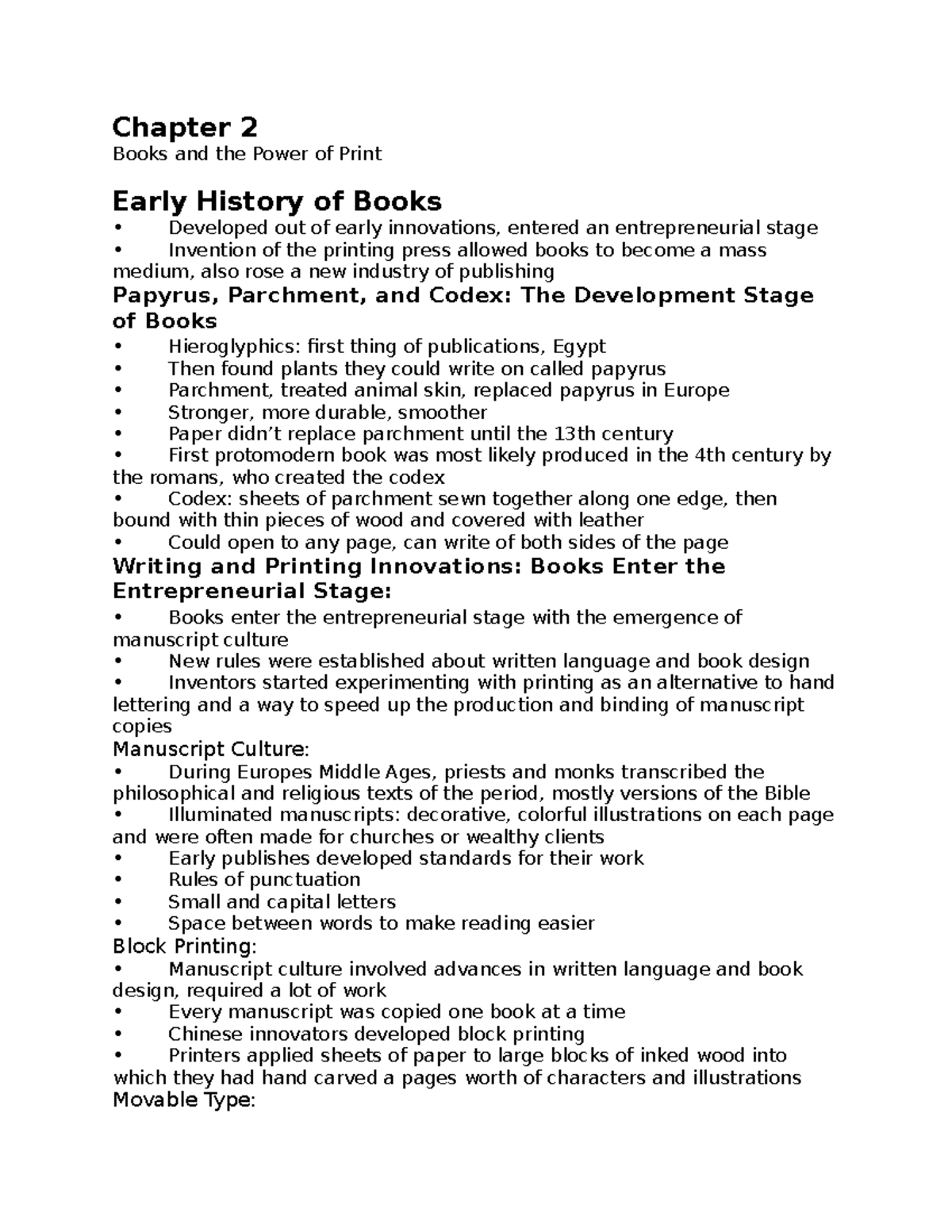 Chapter 2. Power of Print - Chapter 2 Books and the Power of Print ...