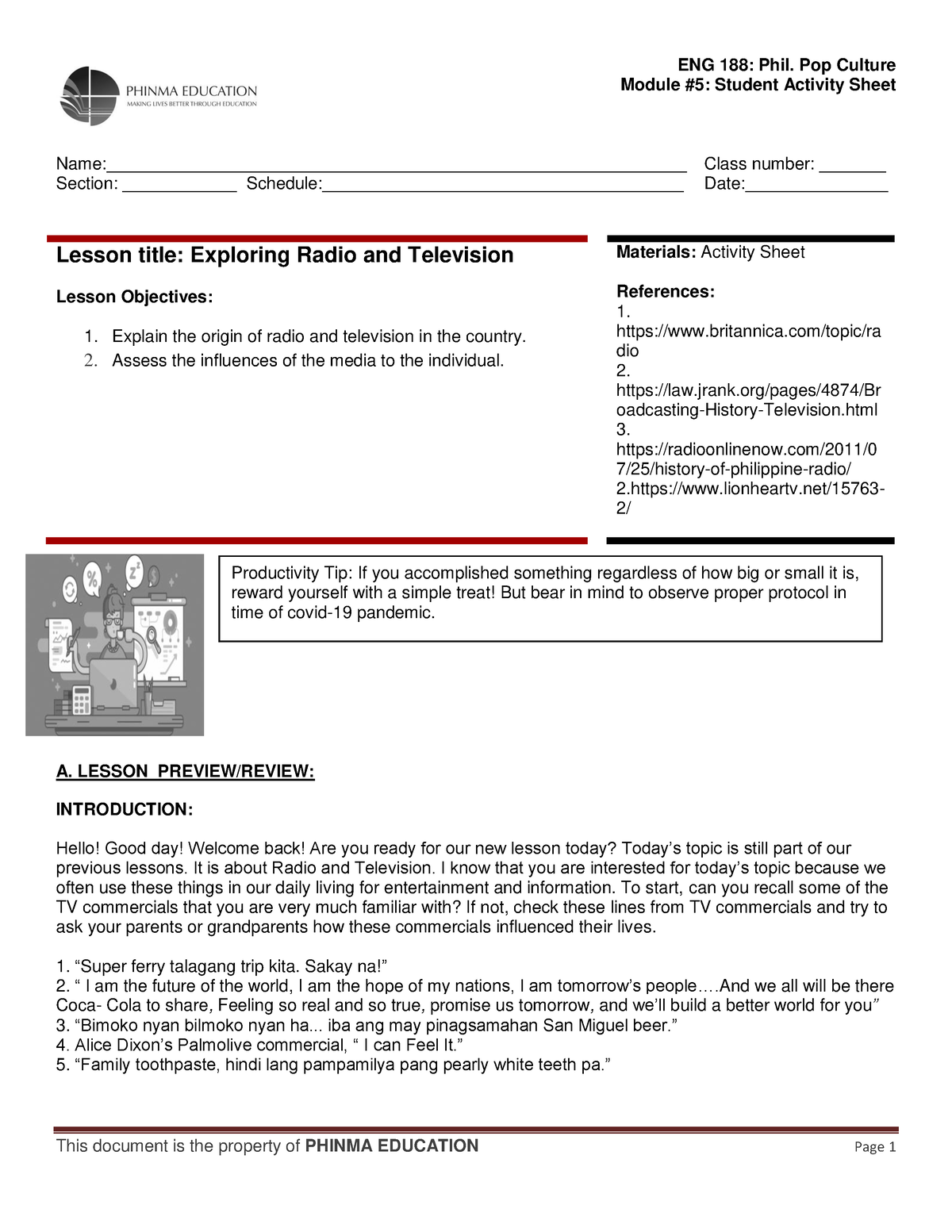 SAS#5 ENG 188 - Lecture Notes - Module #5: Student Activity Sheet - Studocu