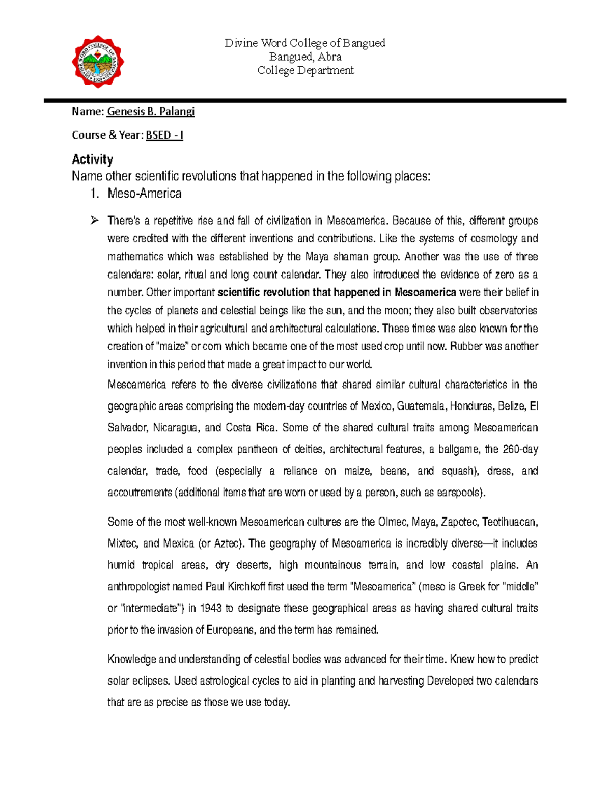 STS Lesson 2 - Lecture notes 1,10 - Bangued, Abra College Department ...