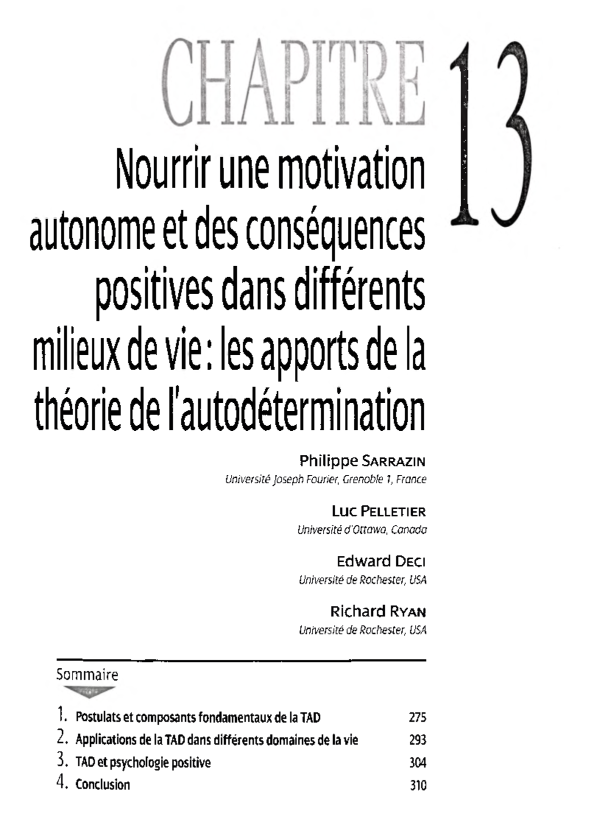 Chapitre 13 %28Sarrazin%2C Pelletier%2C Deci%2C %26 Ryan%2C 2011 %29 ...