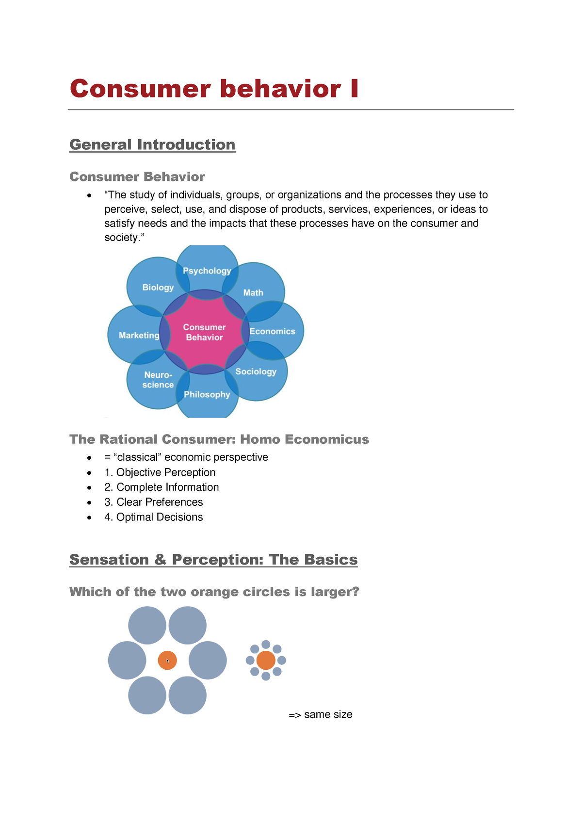 Consumer Behavior I - Impression - Consumer Behavior I General ...