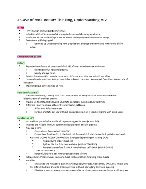 Evolution 4 - Notes - Biological evolution Lecture notes: five ...