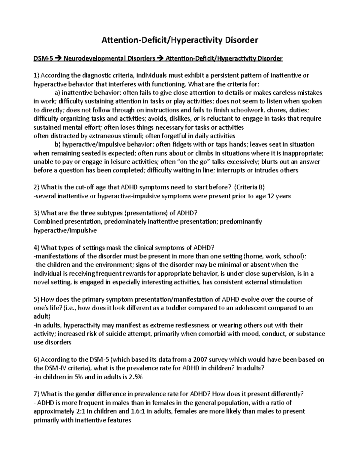 ADHD guided reading questions AttentionDeficit/Hyperactivity