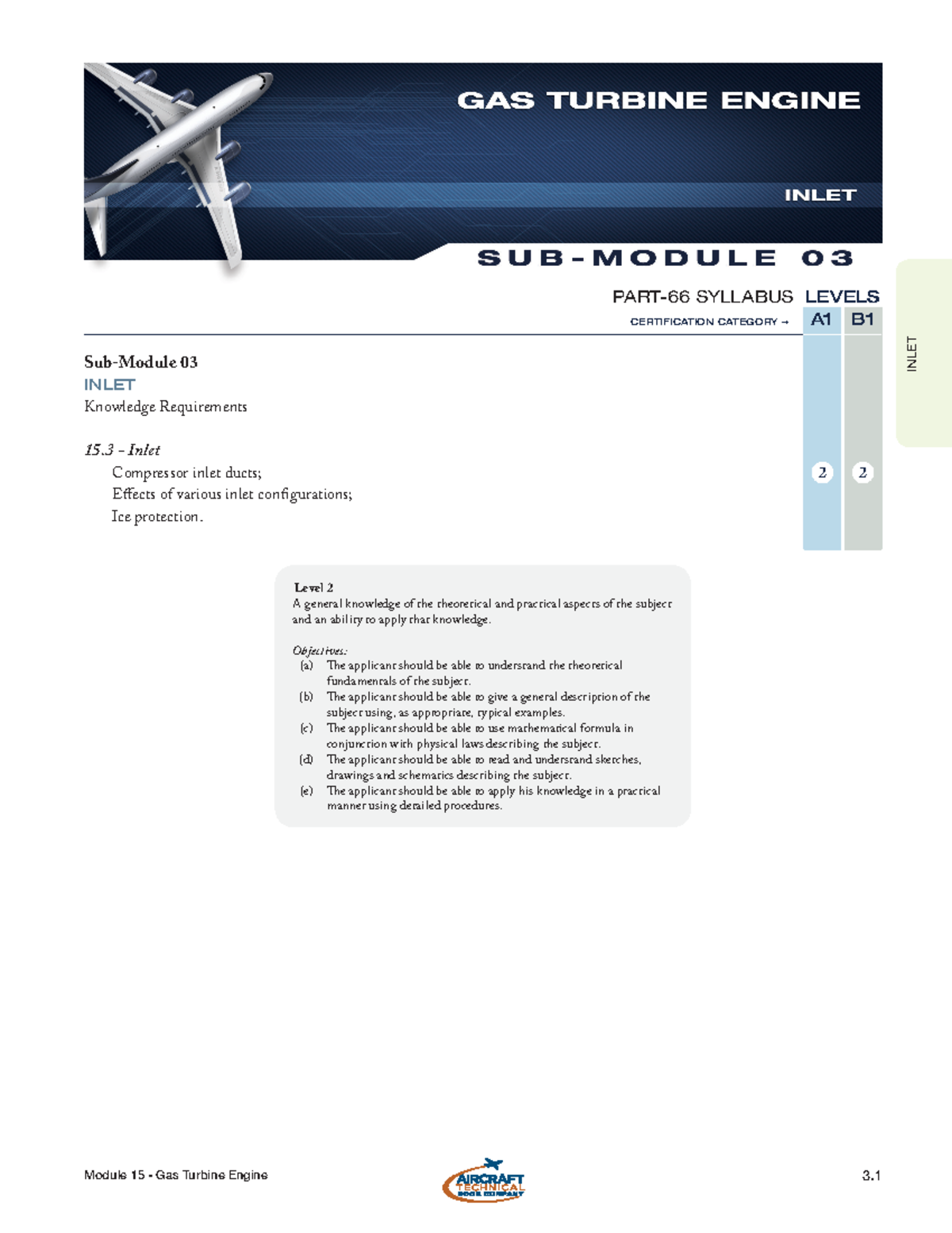 Module 15(gas turbine engine) submod 1 - PART-66 SYLLABUS CERTIFICATION ...