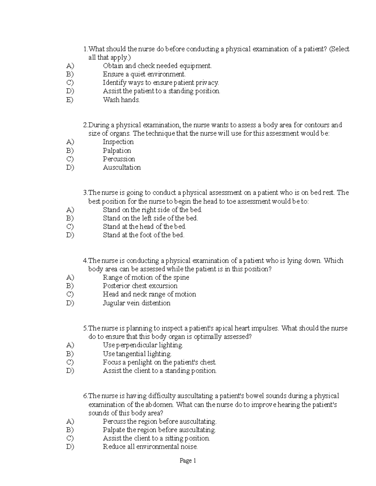 File 8494 - Review - 1 Should The Nurse Do Before Conducting A Physical 