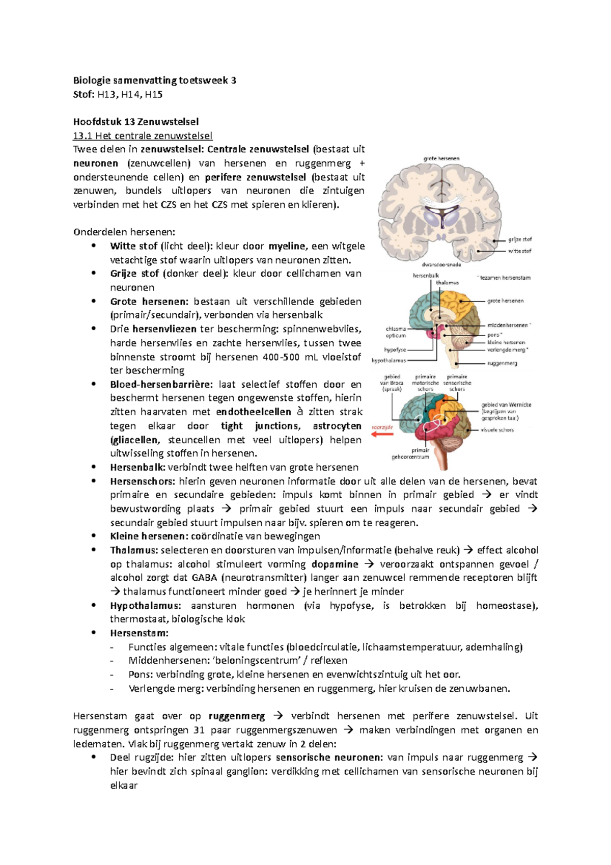 Nectar Biologie Samenvatting H13, H14 En H15 5vwo - Biologie ...