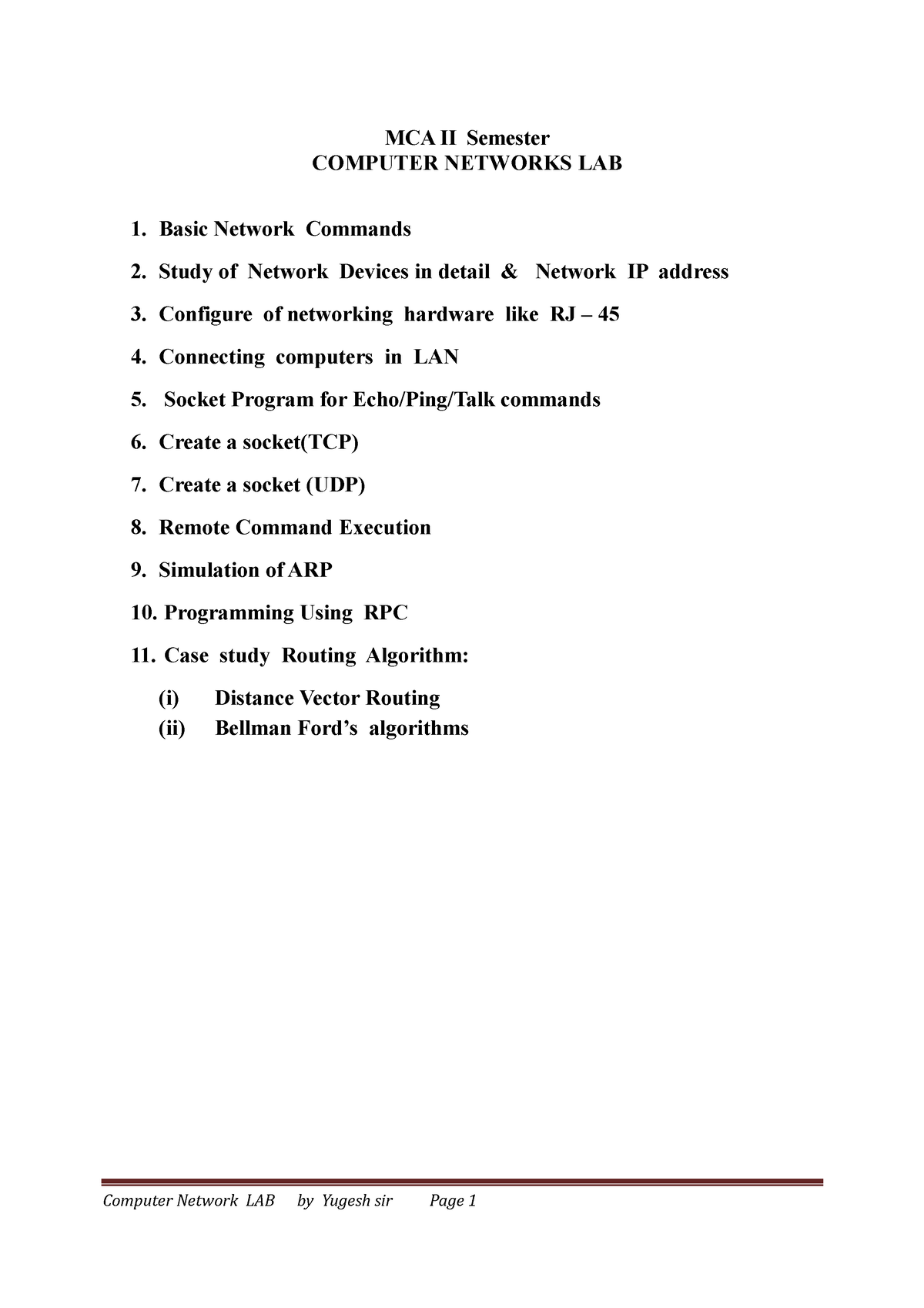 network-lab-programs-by-yugesh-mca-ii-semester-computer-networks-lab