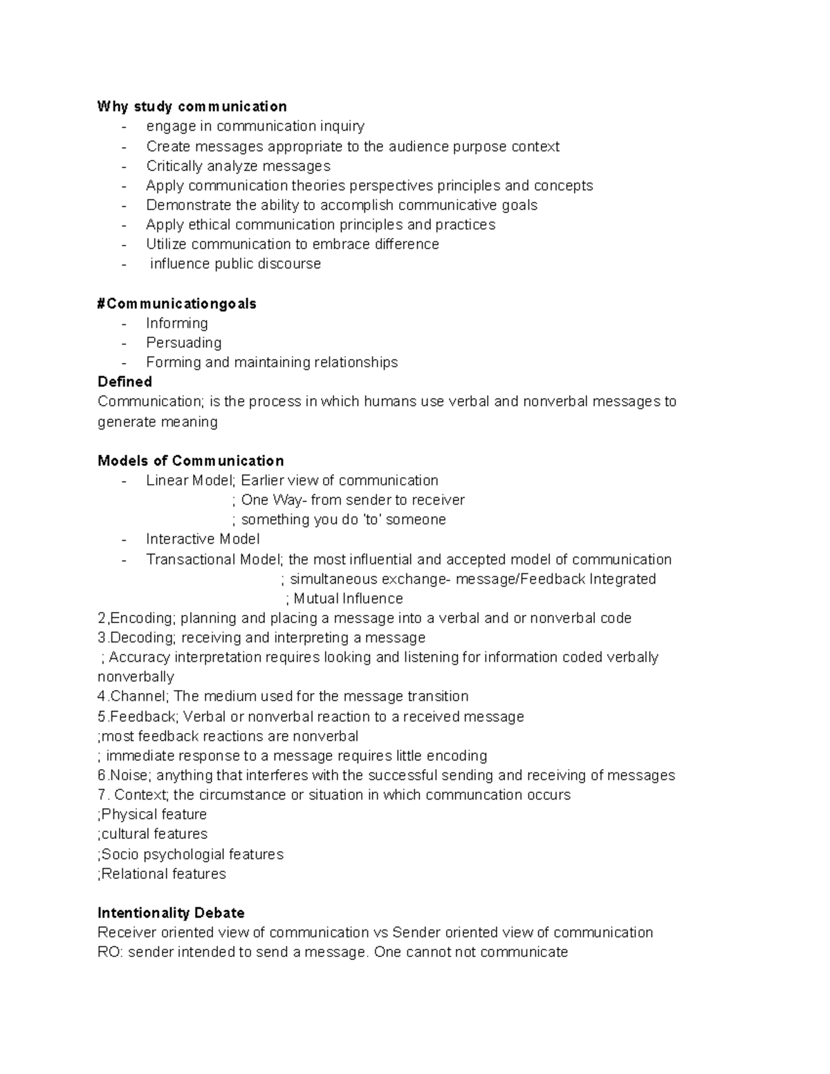 COMM265 Lecture 2 3 17 - Human Communication Notes - Why study ...