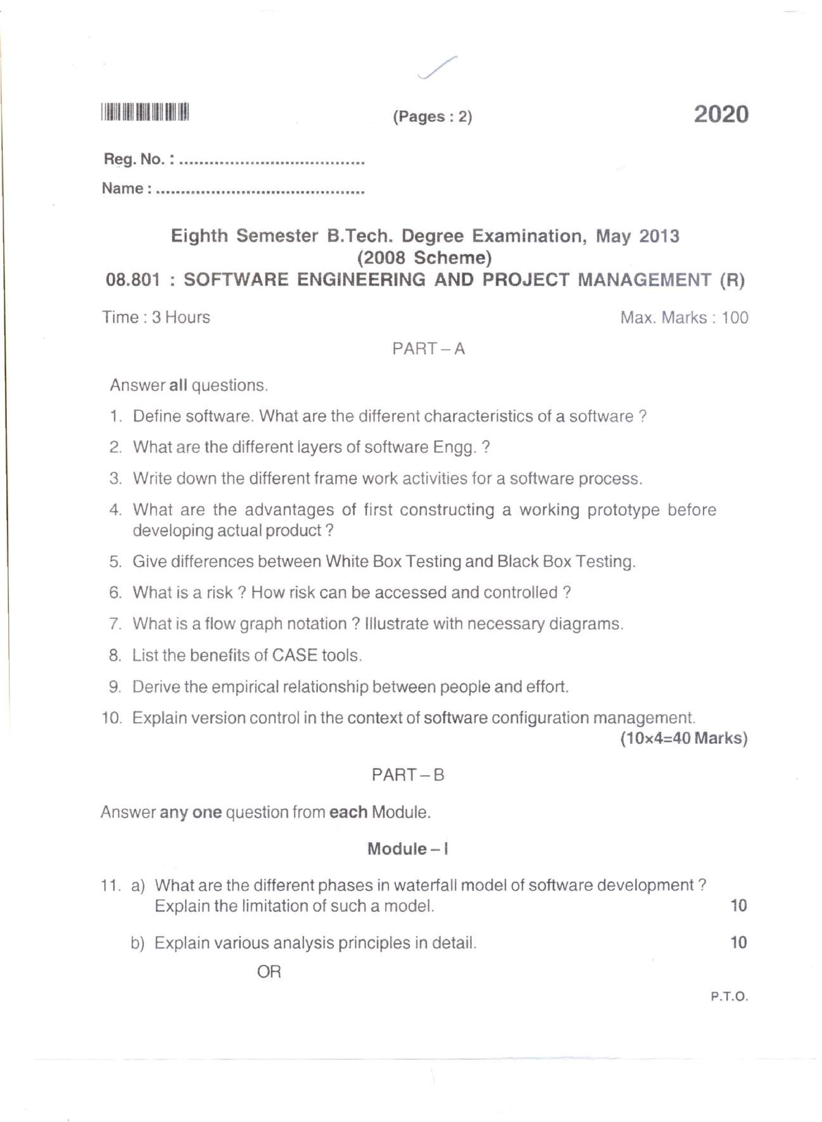 B - Software Engineering Practice Questions - UoK - Studocu