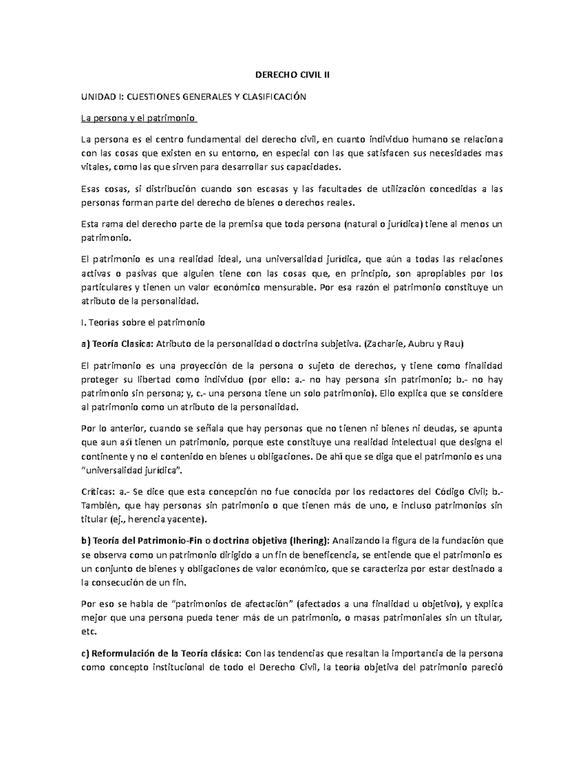 Derecho Civil II - Apuntes Acerca De Bienes - DERECHO CIVIL II UNIDAD I ...