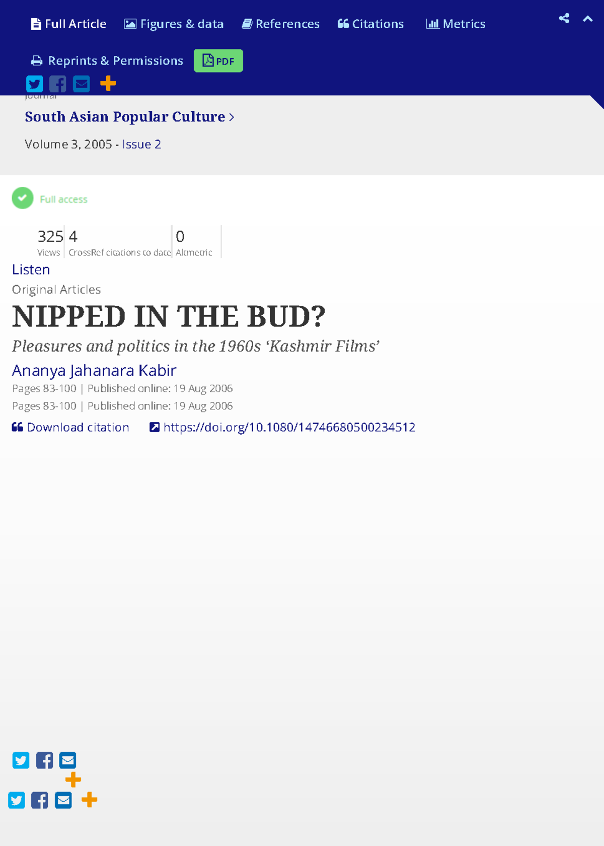 Nipped in the Bud Pleasure and Politics - Masters of English - PU - Studocu