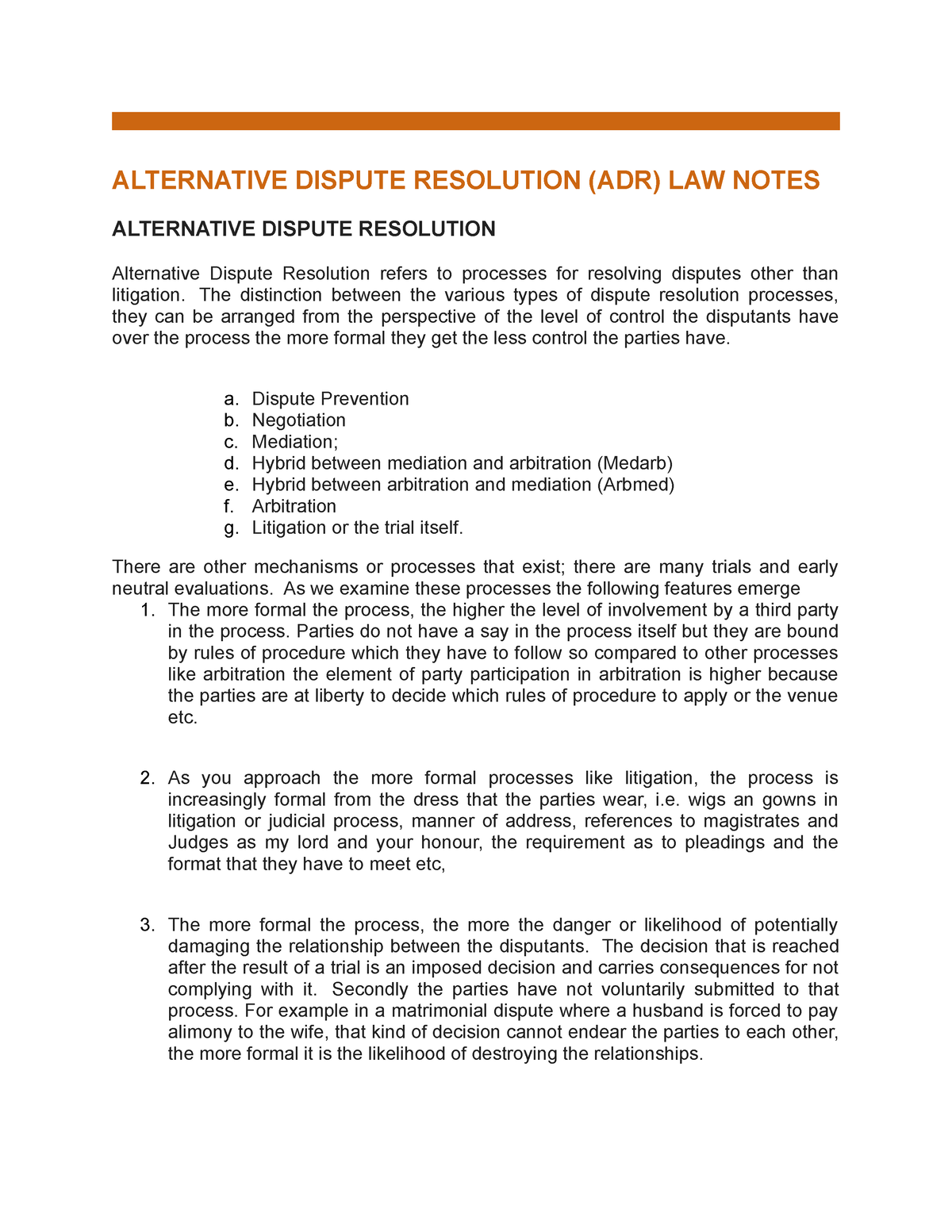 Alternative Dispute Resolution - ALTERNATIVE DISPUTE RESOLUTION (ADR ...