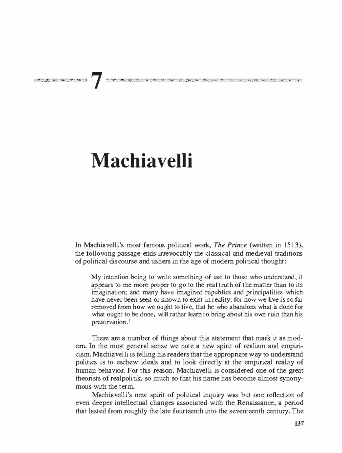 Machiavelli - Western Political Philosophy - 7 Machiavelli In ...