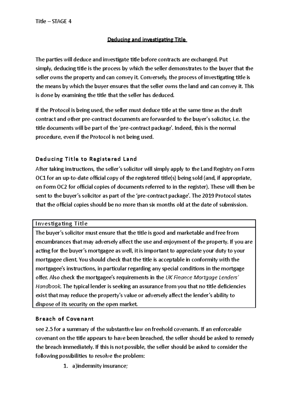 Stage 4 - Deducing and investigating Title - Deducing and investigating ...