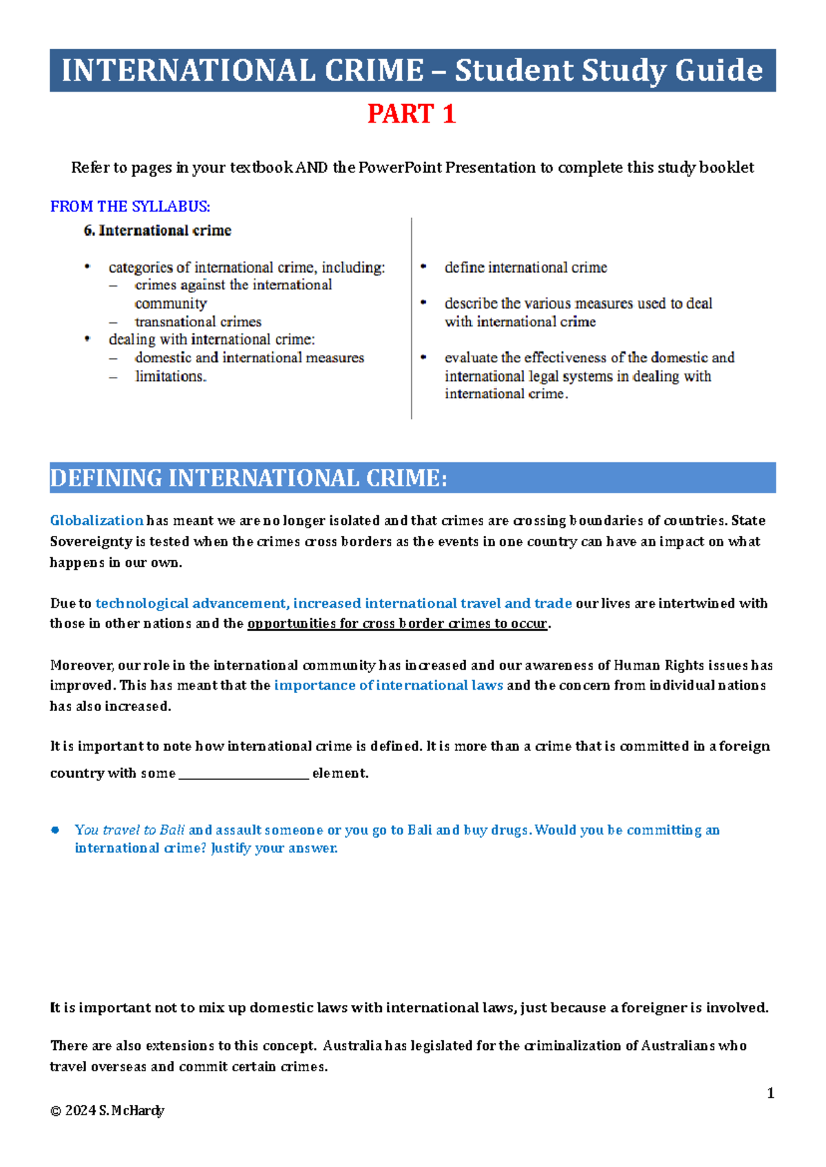 International crime notes legal studies - INTERNATIONAL CRIME – Student ...