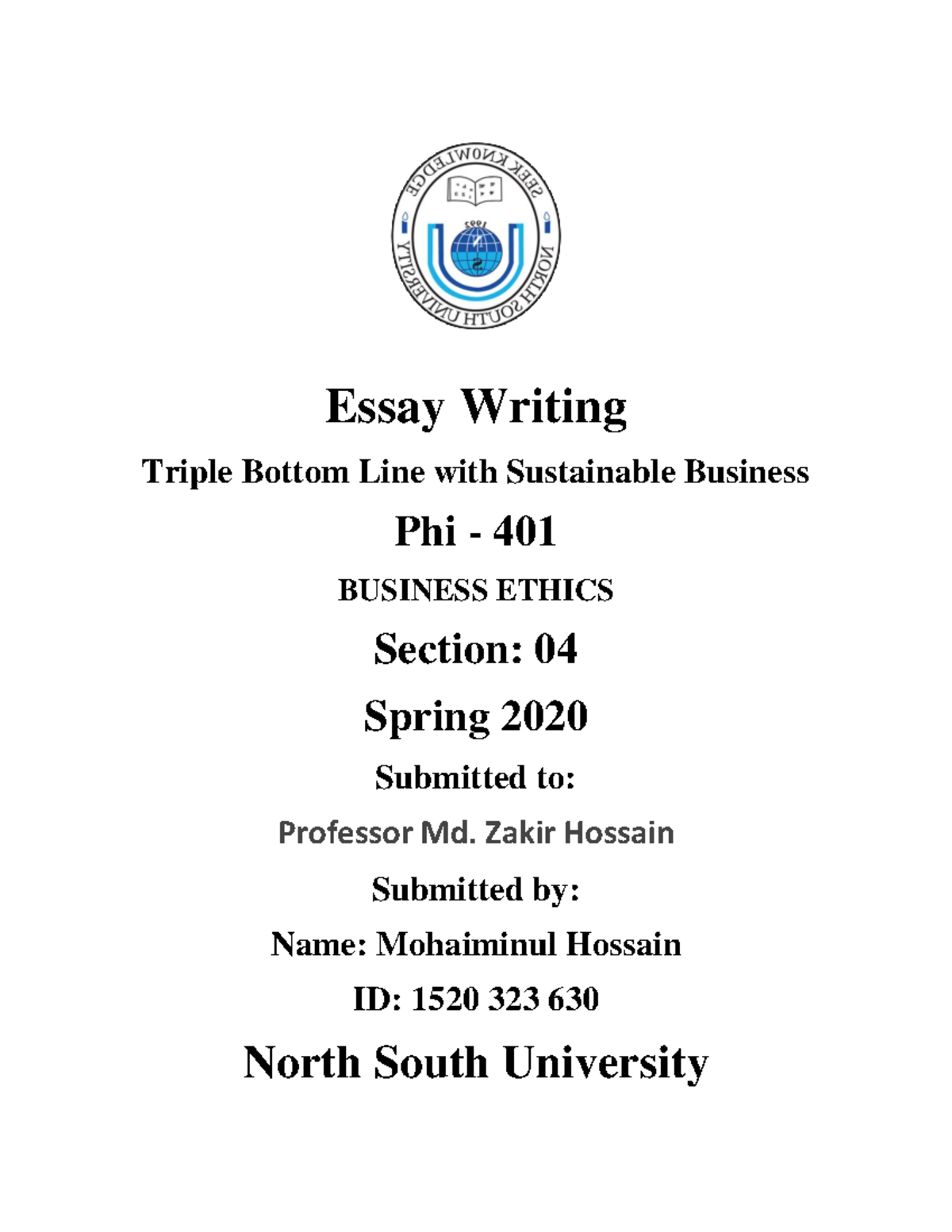Att - Sample of assignment - Essay Writing Triple Bottom Line with ...