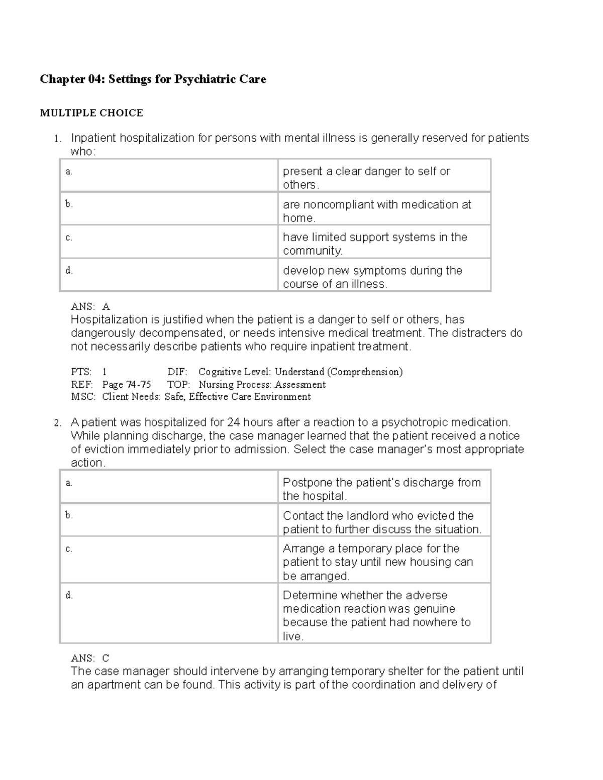 settings-for-psychiatric-care-chapter-04-settings-for-psychiatric