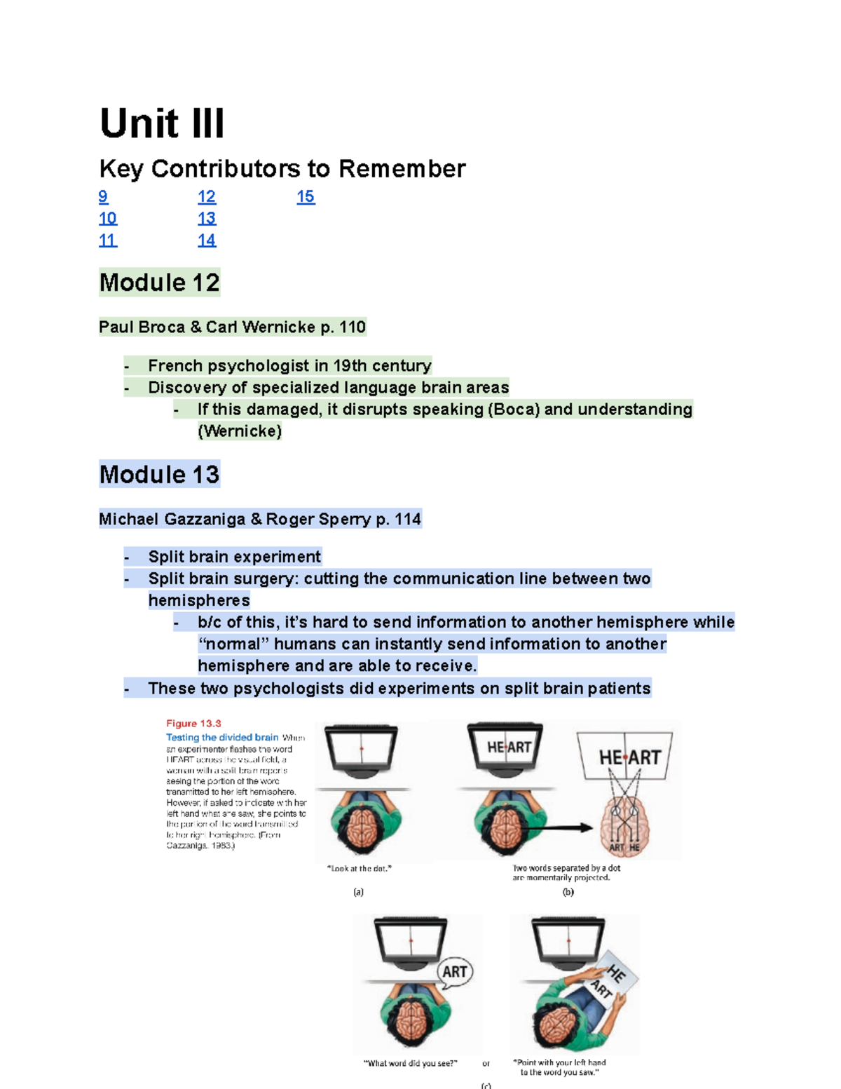 AP Psychology Unit 3 Test Study Guide - Unit III Key Contributors To ...