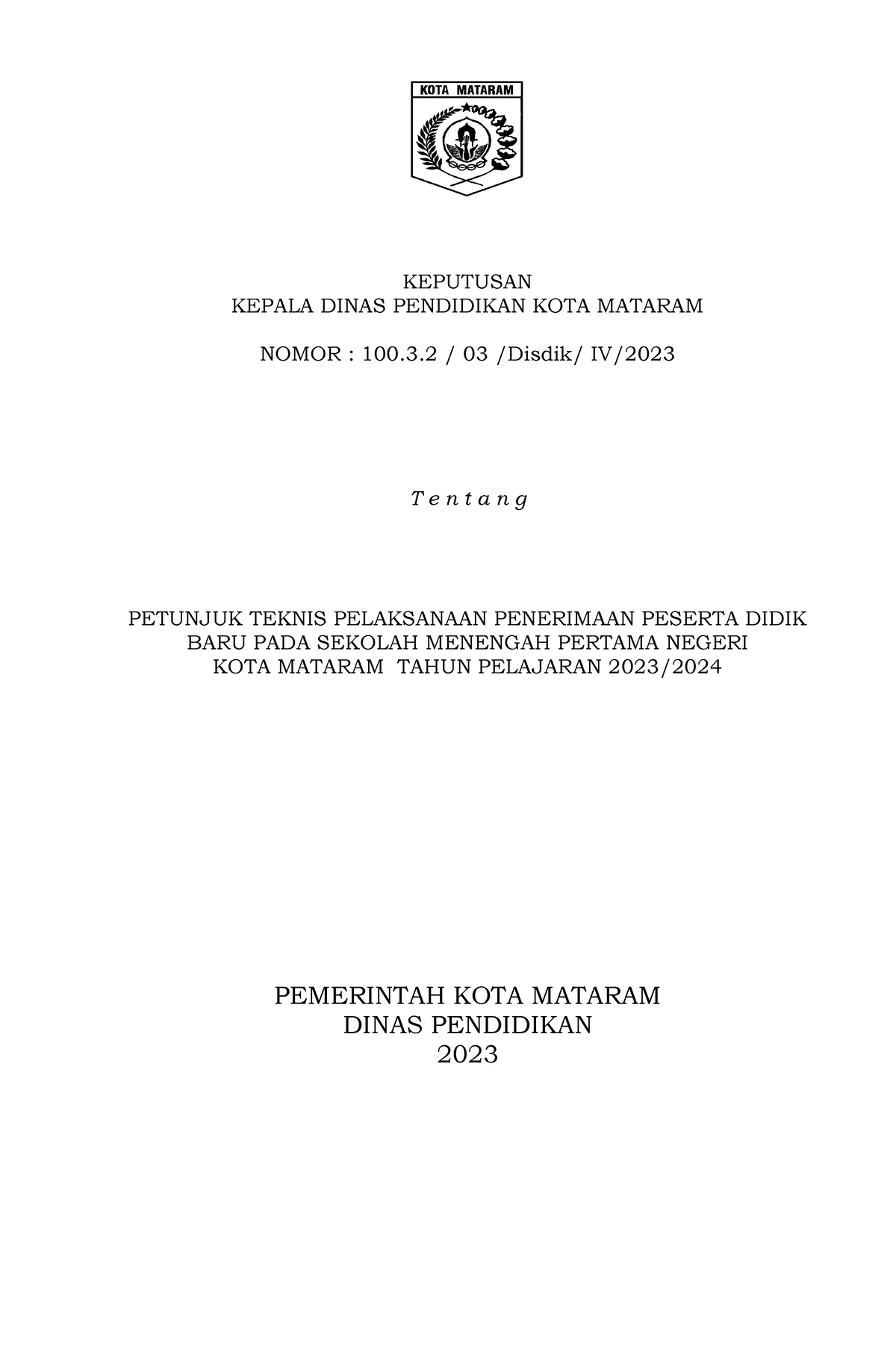 Juknis PPDB SMP 2023 Final 25-5-2023 - Administrasi Bisnis - UM Mataram ...