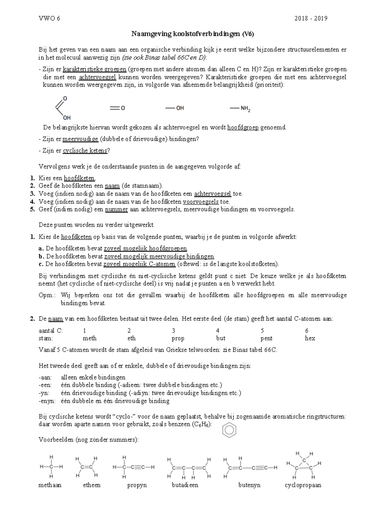 Naamgeving C-verbindingen V6 - VWO 6 2018 - 2019 Naamgeving ...
