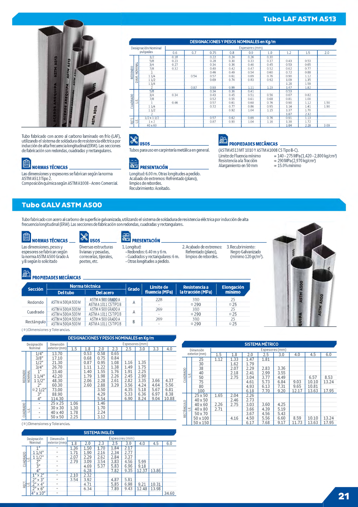 Presentacion Tecnica De Tubos Laf Astm A513 Tubo Laf Astm A