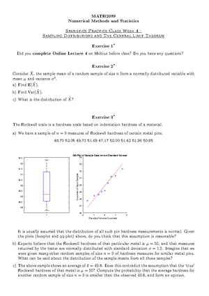 Exercises Week5 - MATH Numerical Methods and Statistics Statistics ...