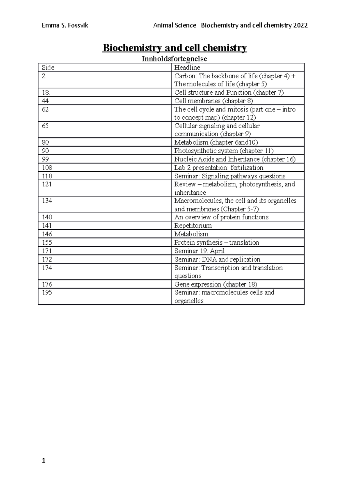 Lecture notes from all of Biochemistry and cellbiology - Biochemistry ...