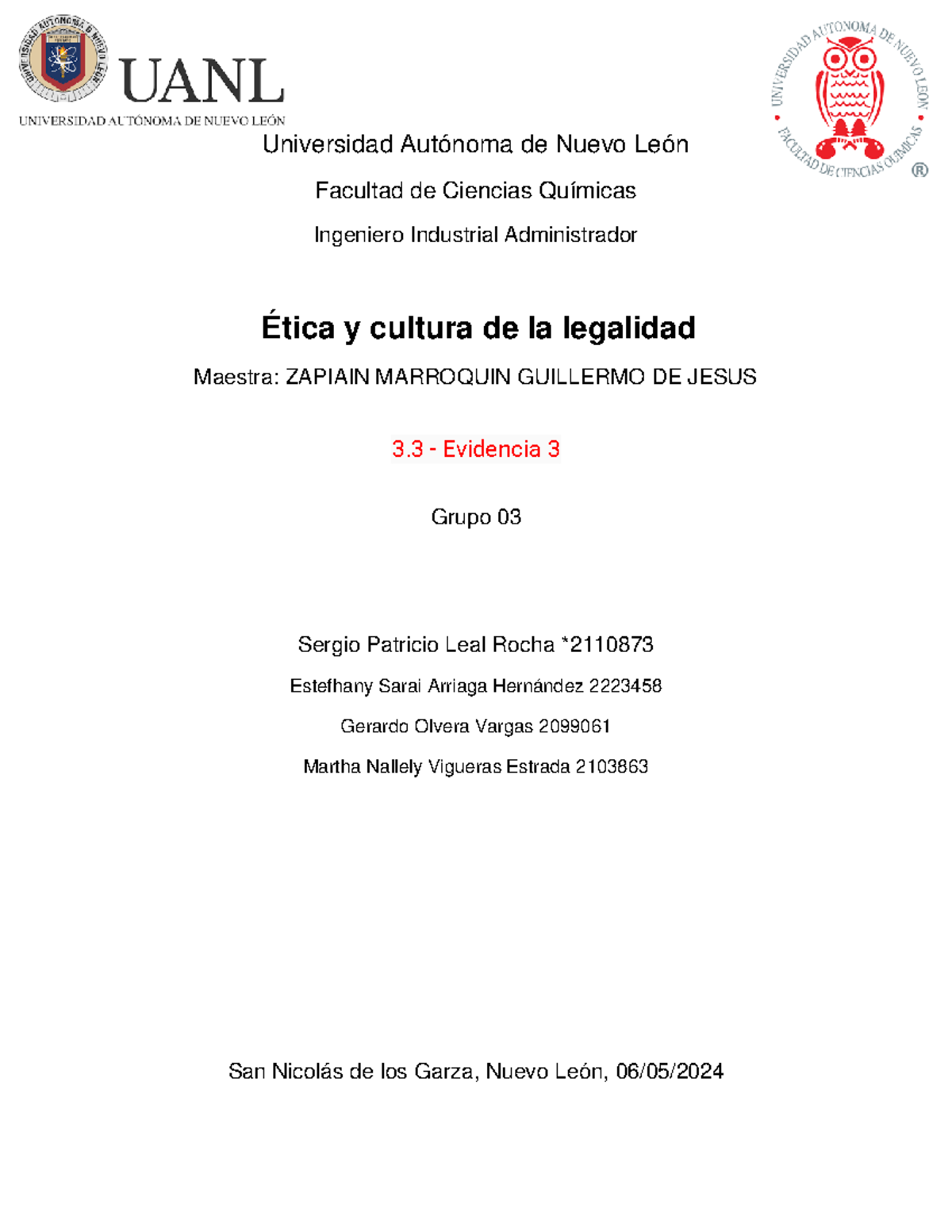 3.3 - Evidencia 3 - Universidad Autónoma de Nuevo León Facultad de ...