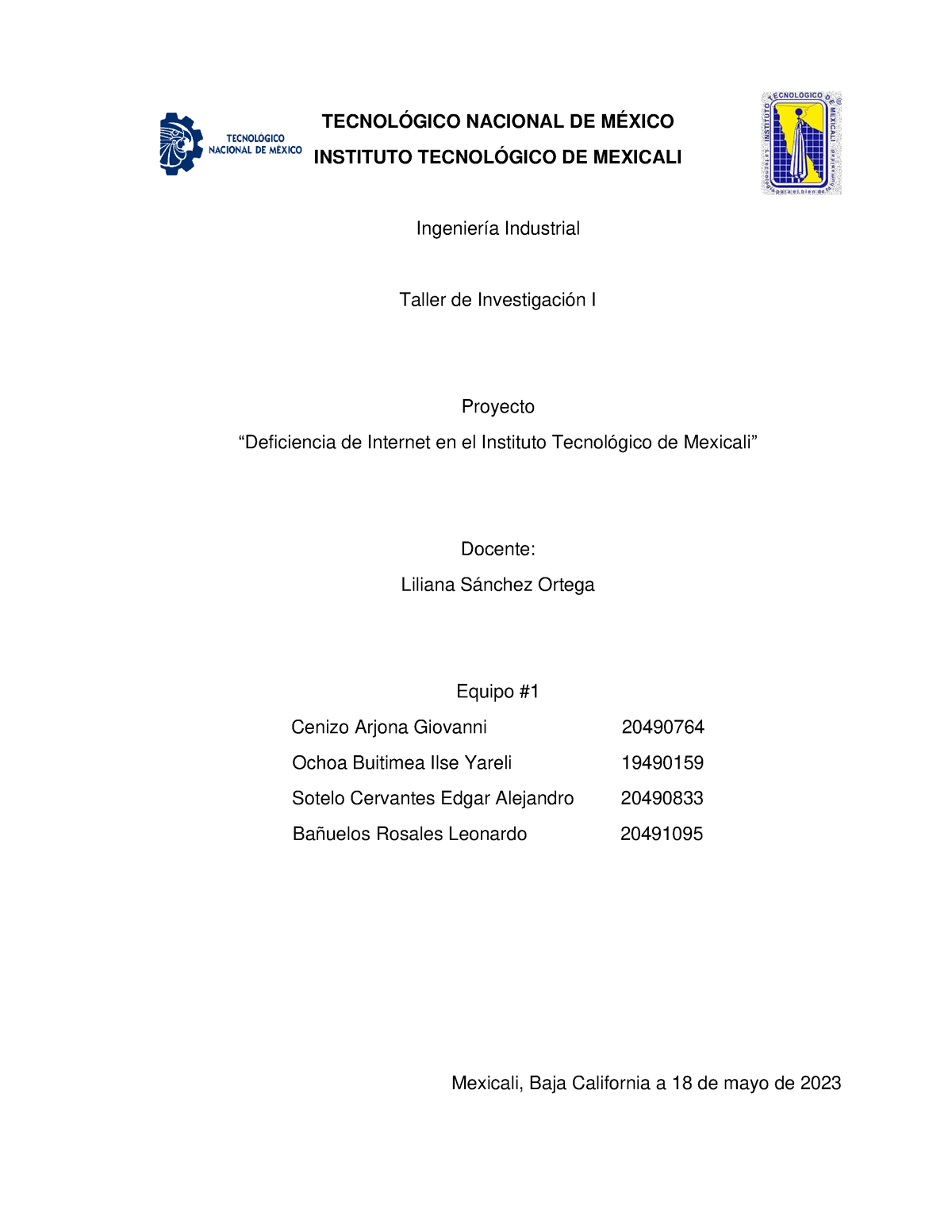 Proyecto Taller De Investigación - TECNOLÓGICO NACIONAL DE MÉXICO ...