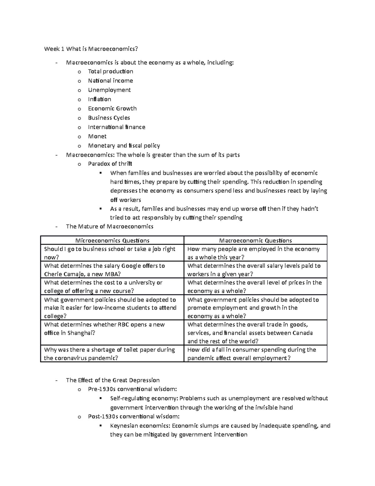 ECN204 Midterm notes - Week 1 What is Macroeconomics? Macroeconomics is ...