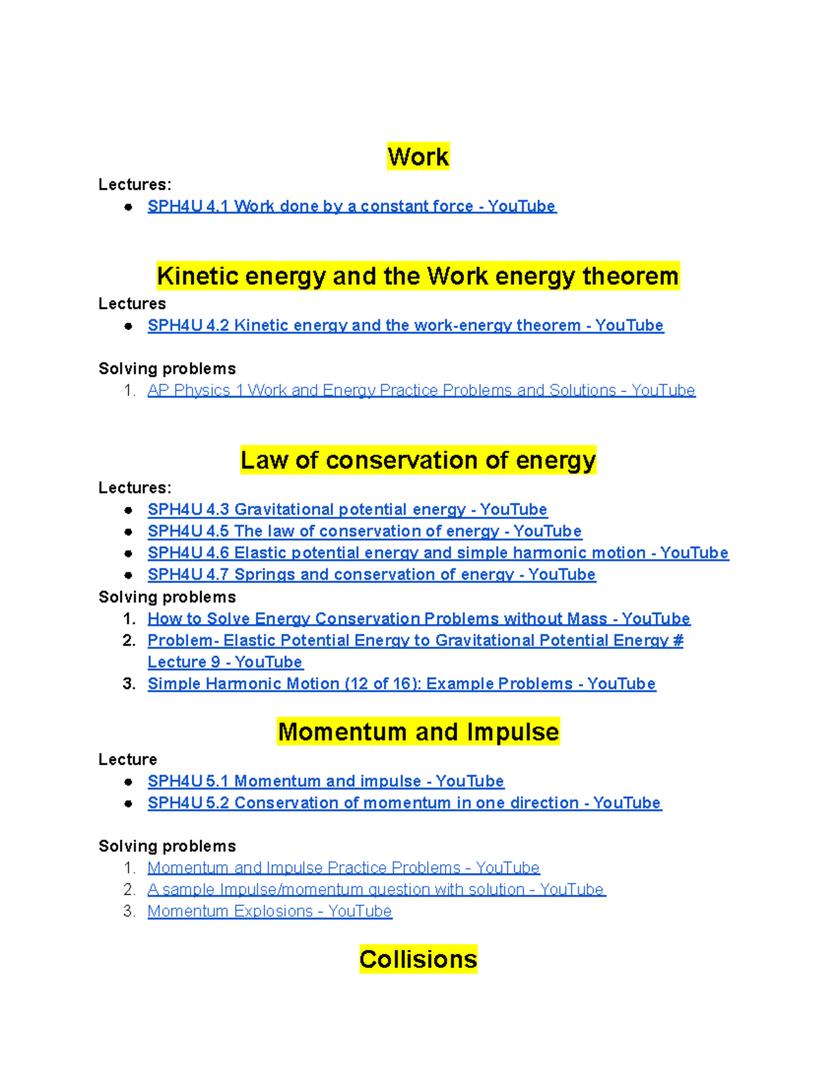 SPH4U Videos Unit 2 - Work Lectures: SPH4U 4 Work Done By A Constant ...